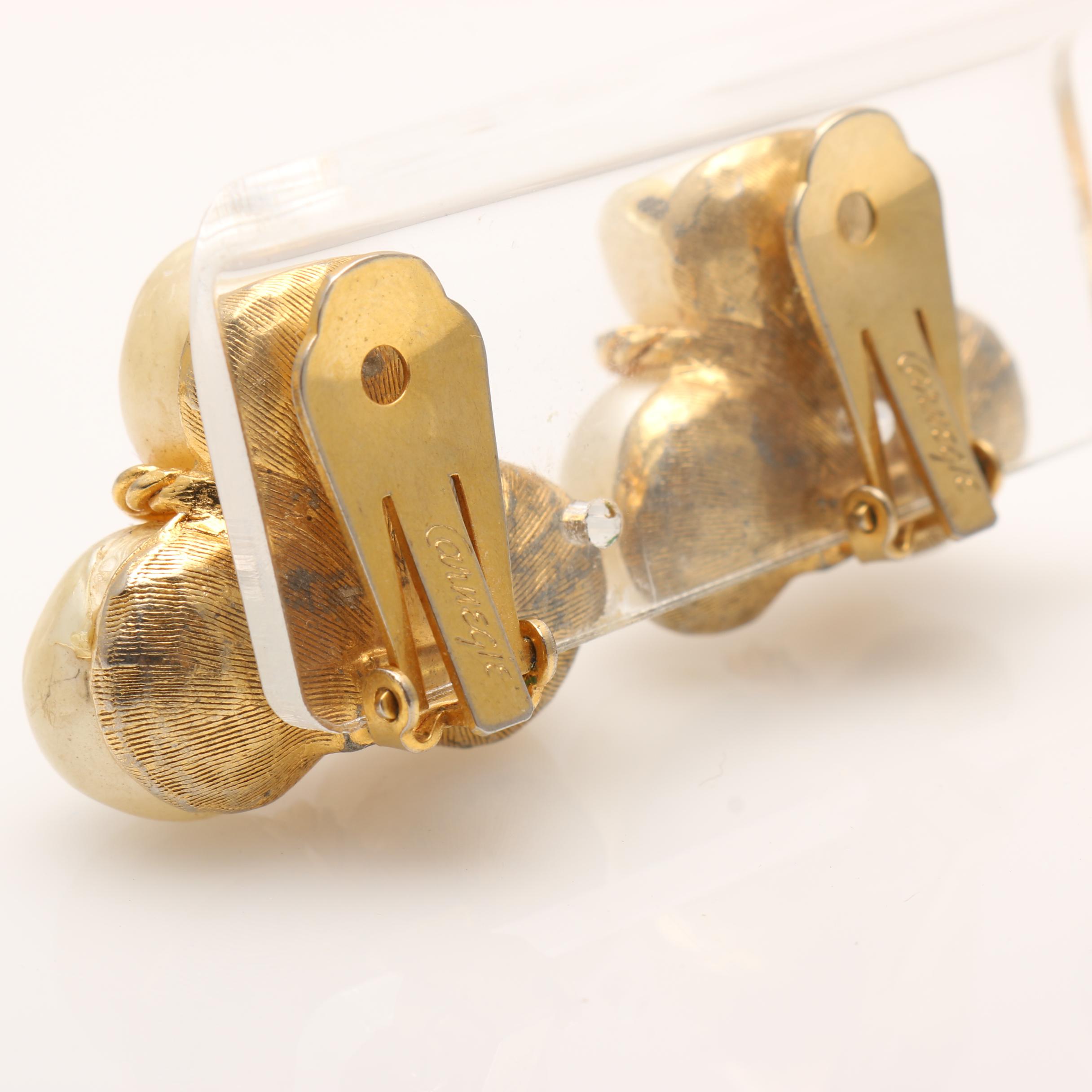 Vintage Rhinestone and Faux Pearl Earrings Including Hattie Carnegie and Prevost