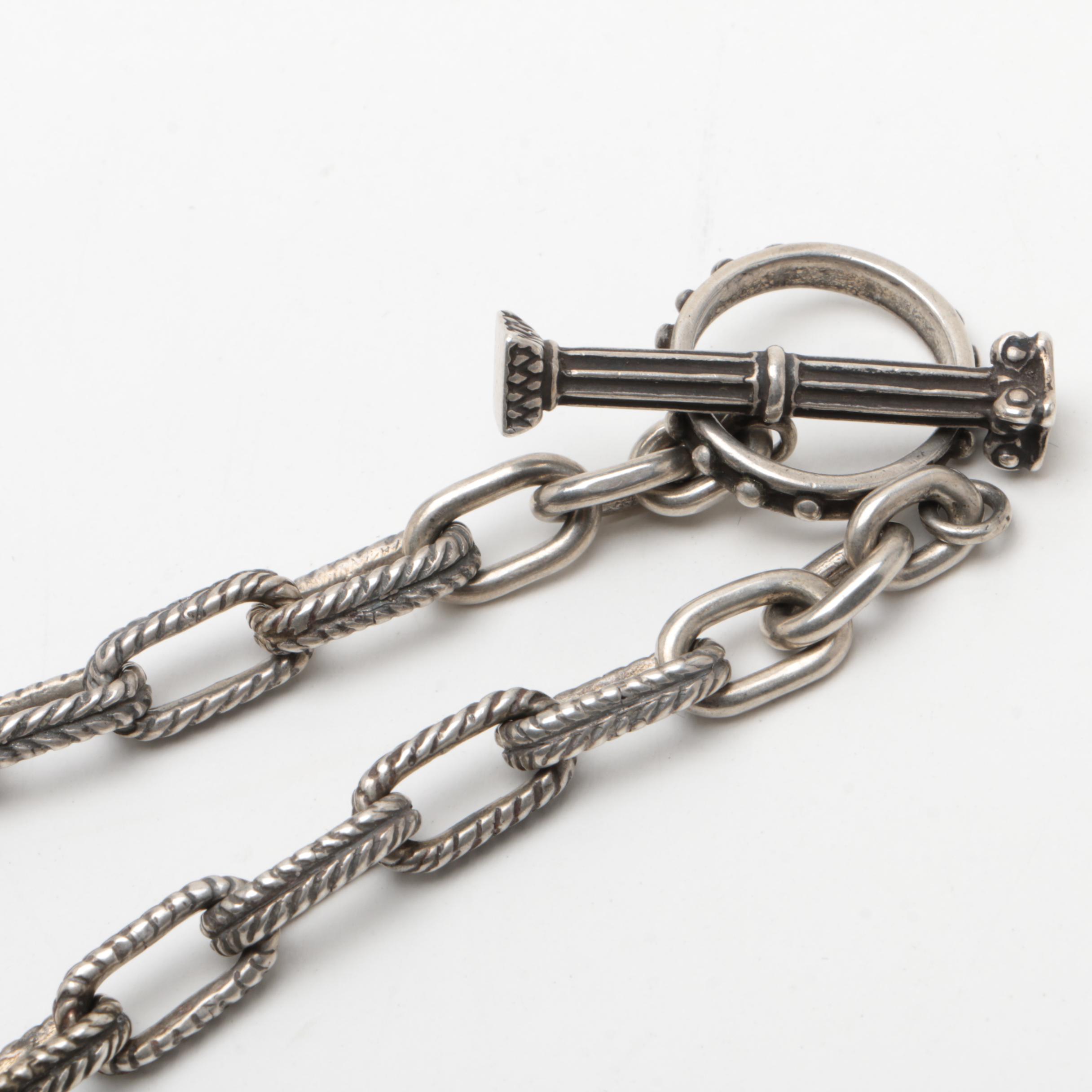 Rebecca Collins "Bless Our Earth" Sterling Silver Carved Copal Necklace