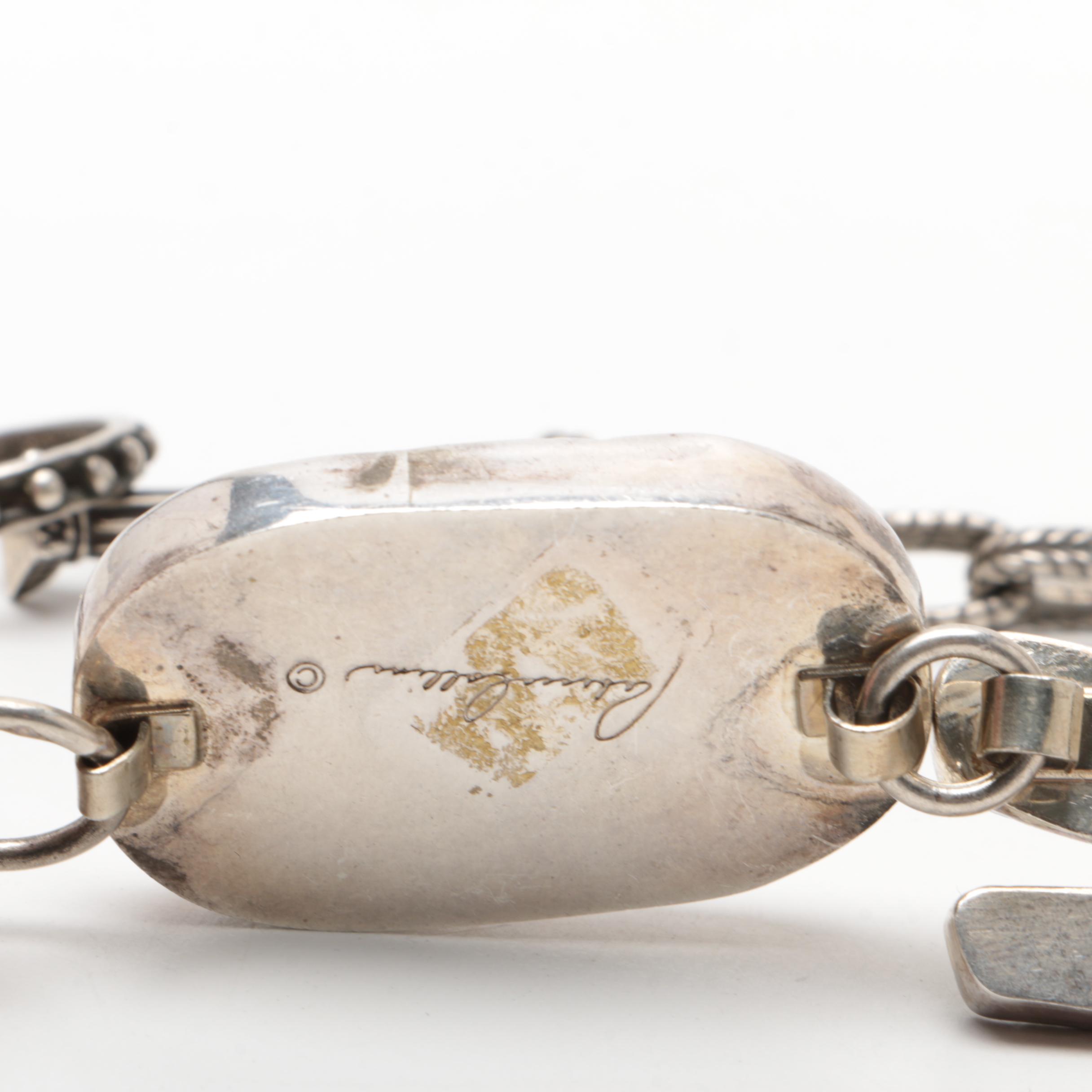 Rebecca Collins "Bless Our Earth" Sterling Silver Carved Copal Necklace