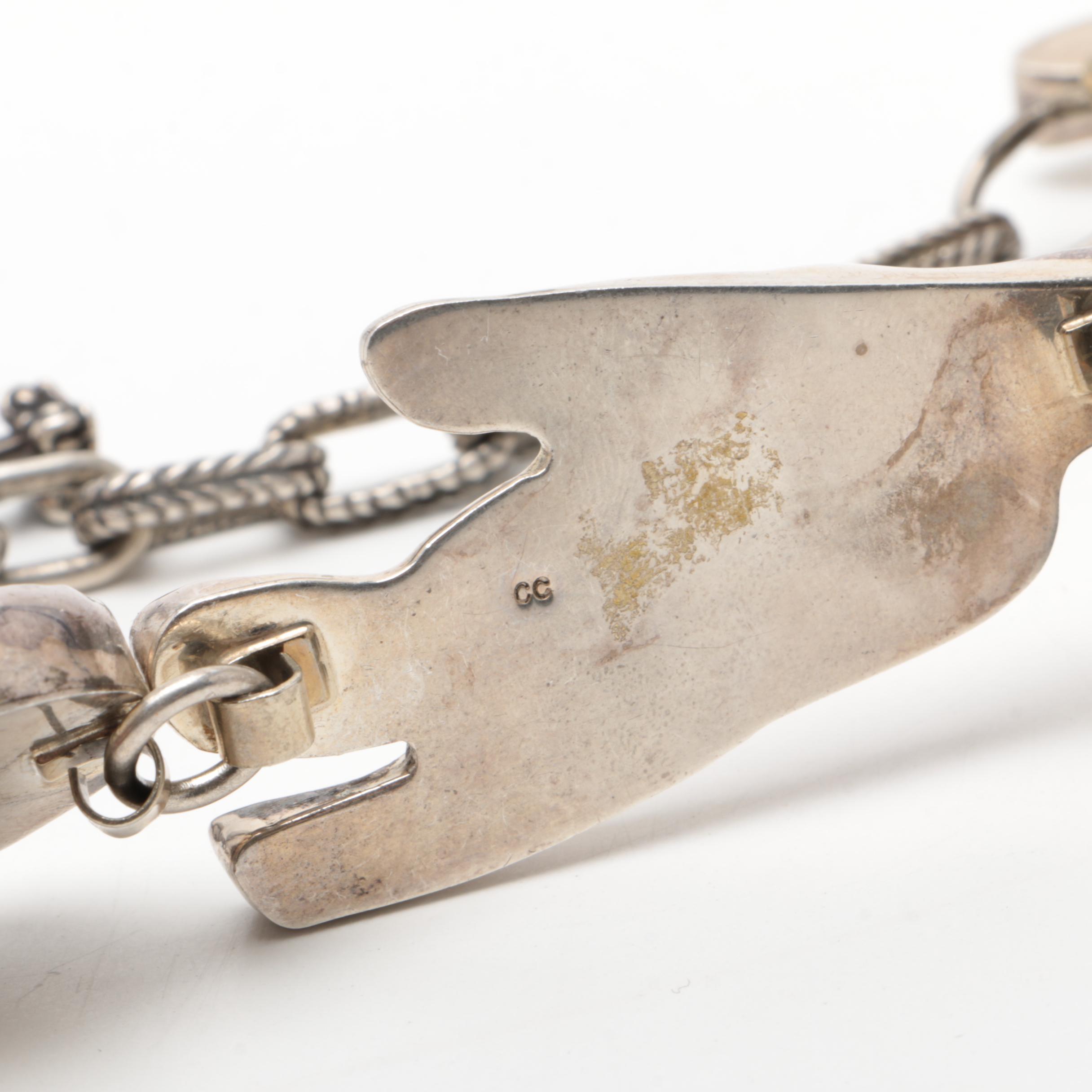 Rebecca Collins "Bless Our Earth" Sterling Silver Carved Copal Necklace