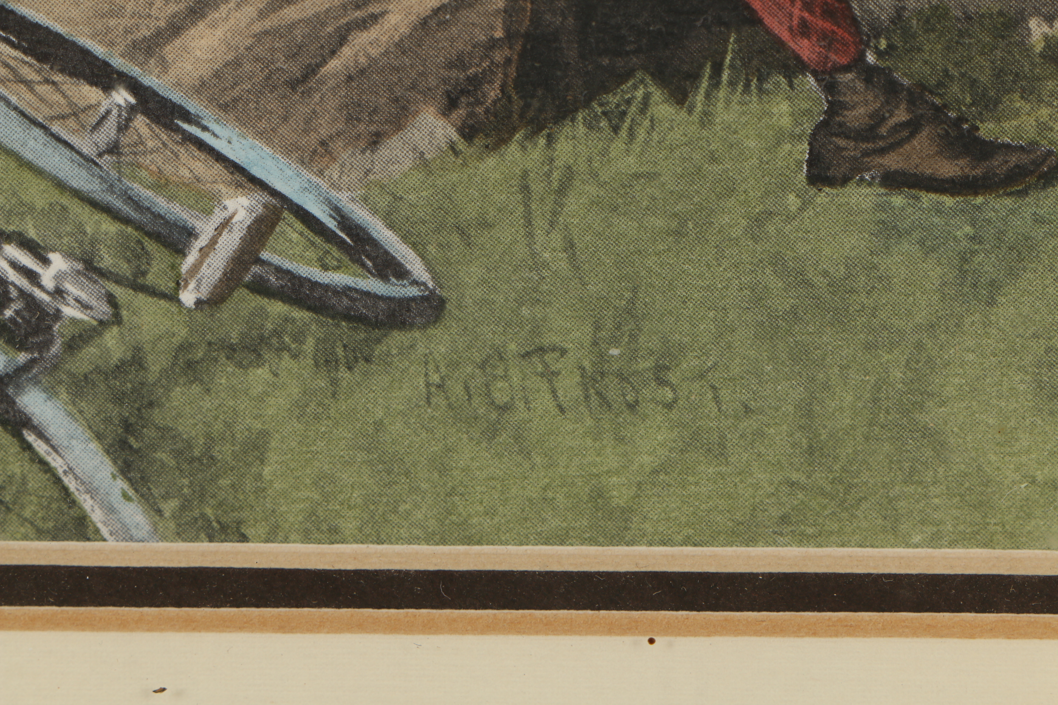 Hand-Colored Offset Lithograph After Arthur Burdett Frost's "Bicycle Race"