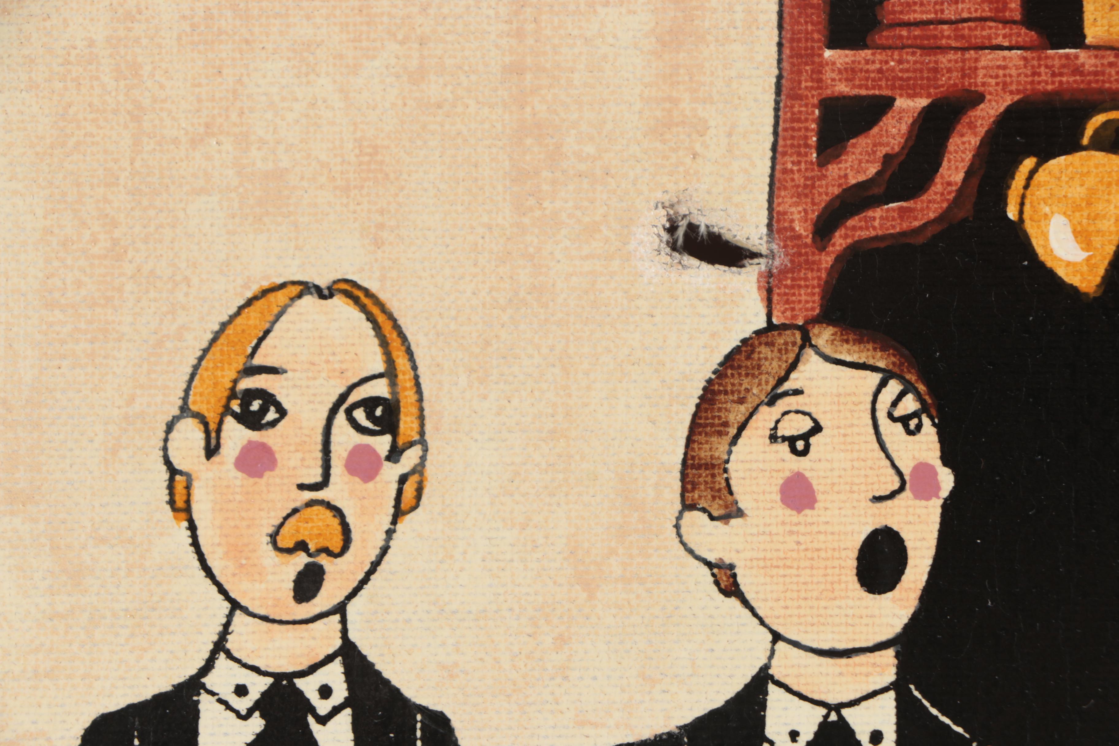 Michel Cordi Parisian Cafe in Montmartre, Paris Oil Painting