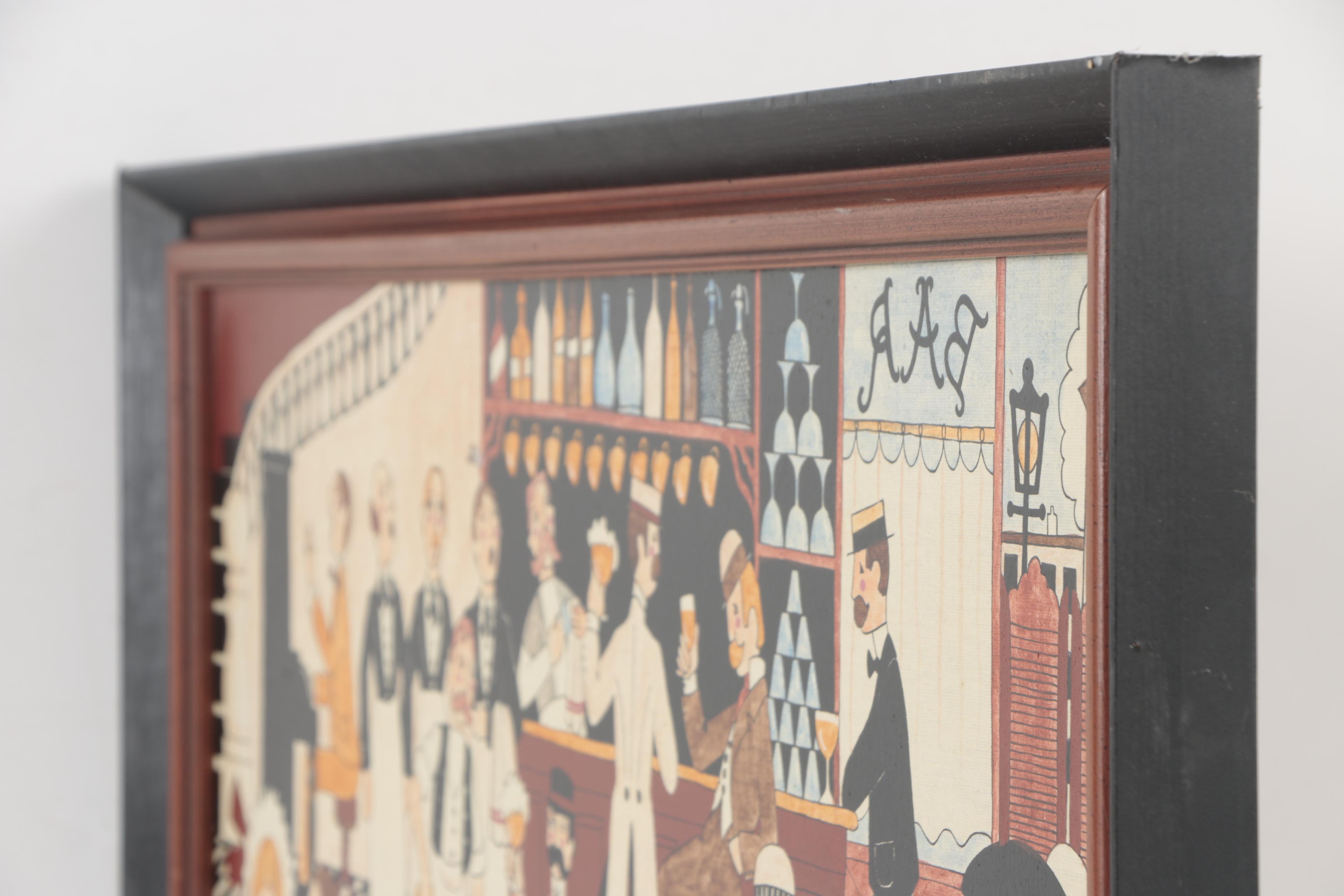 Michel Cordi Parisian Cafe in Montmartre, Paris Oil Painting