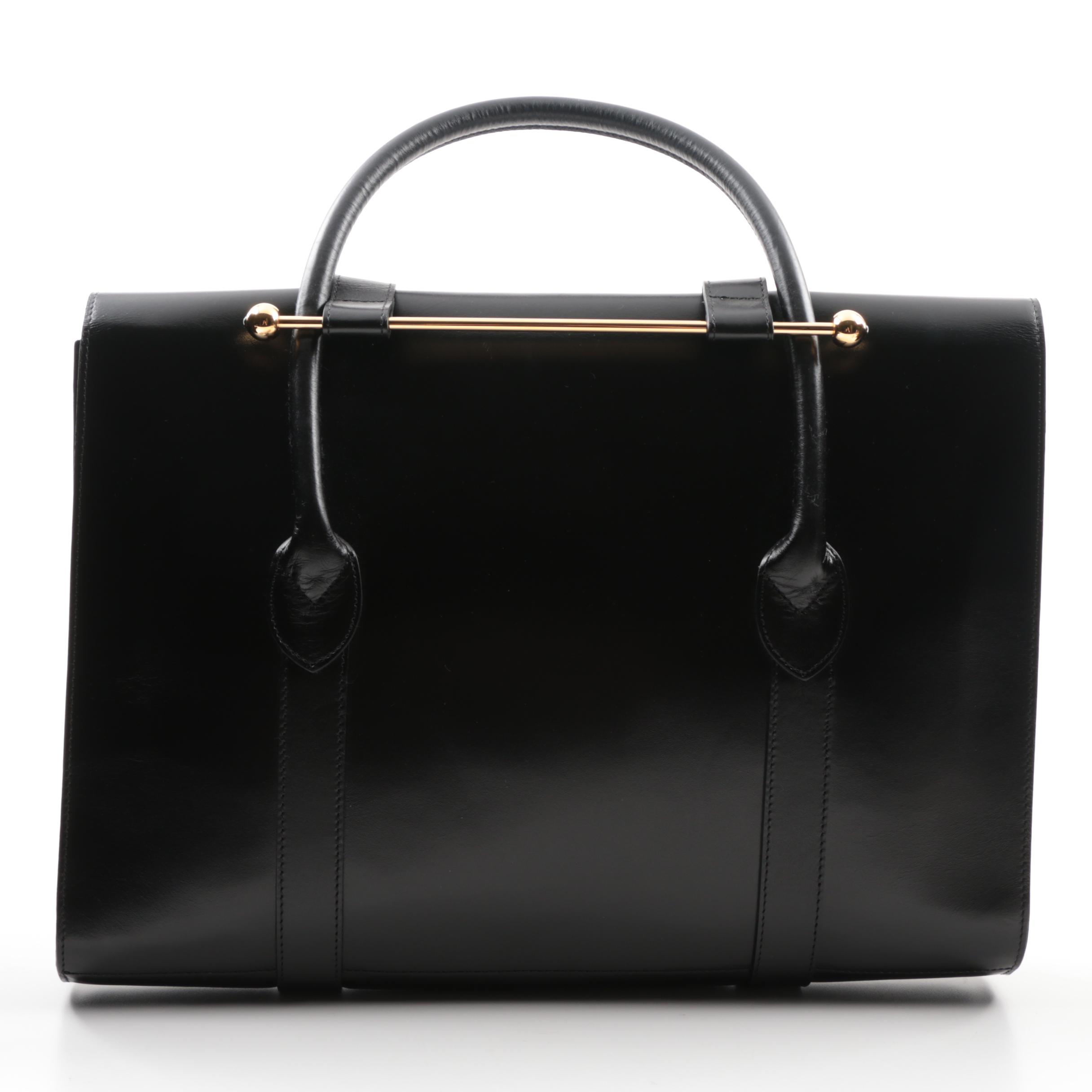 Mont Blanc Black Leather Briefcase with Gold Bar, Made in Germany