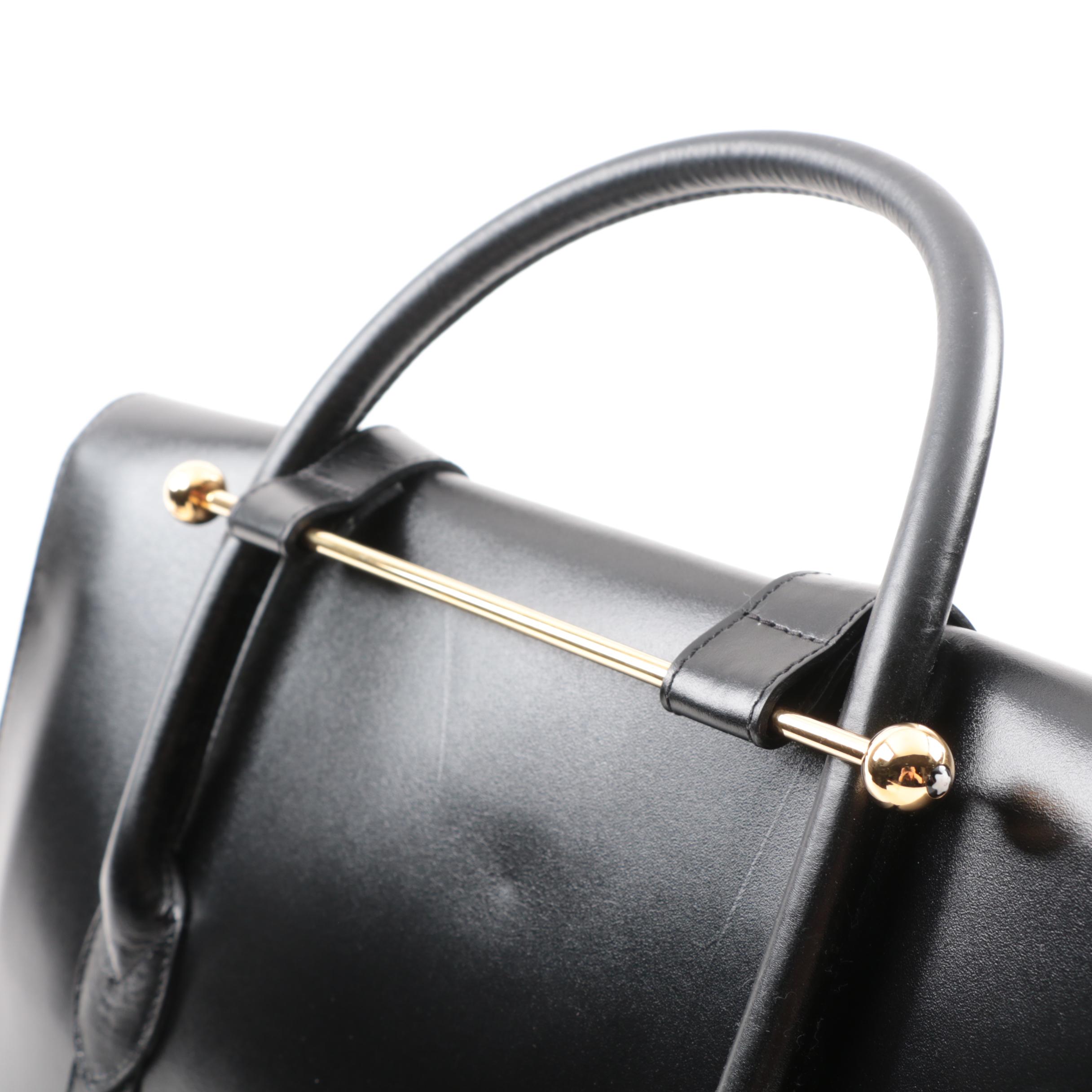 Mont Blanc Black Leather Briefcase with Gold Bar, Made in Germany