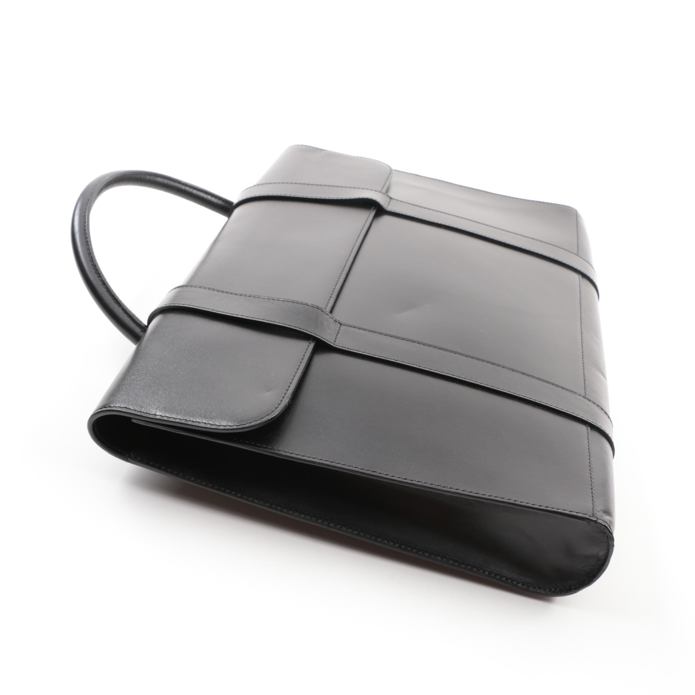 Mont Blanc Black Leather Briefcase with Gold Bar, Made in Germany