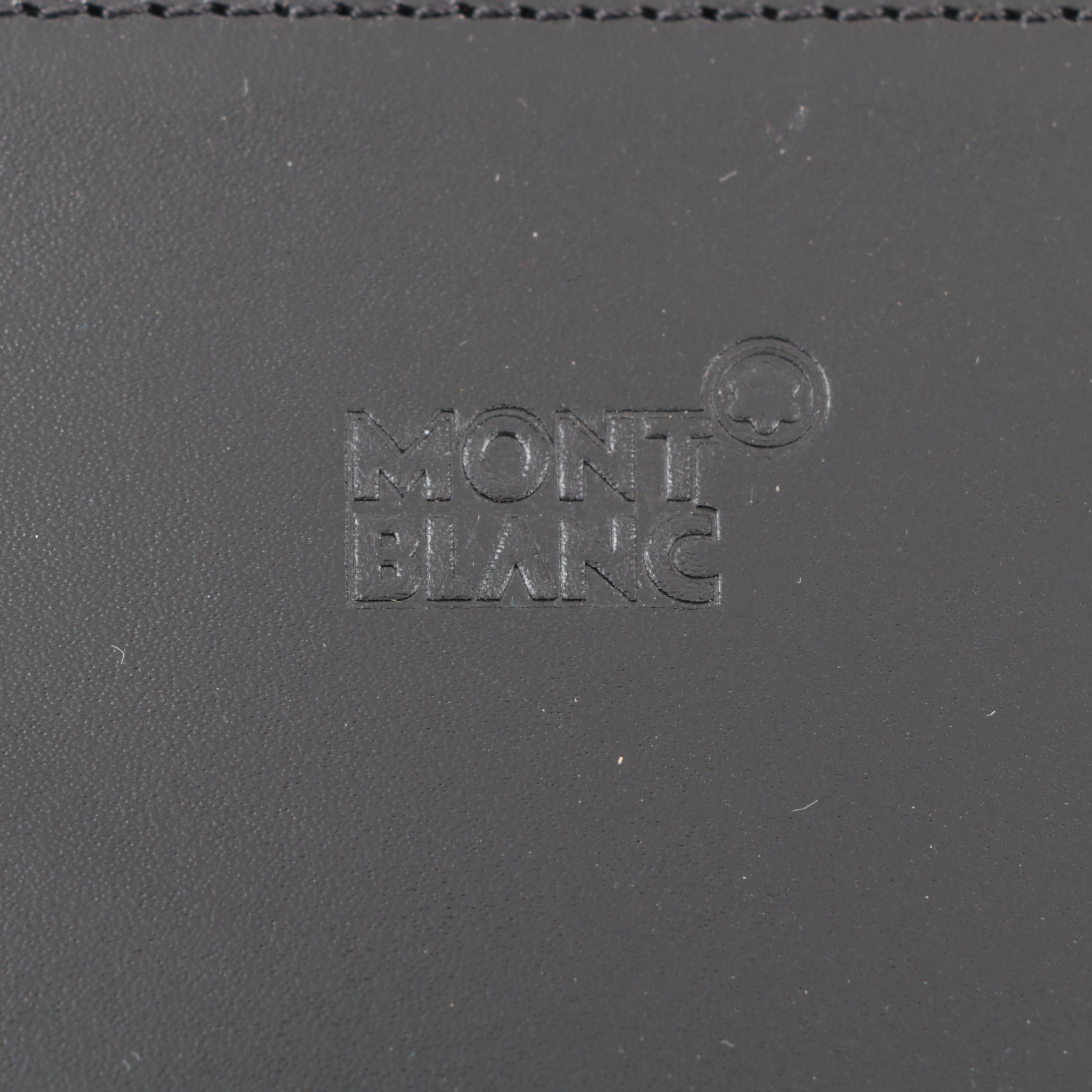 Mont Blanc Black Leather Briefcase with Gold Bar, Made in Germany