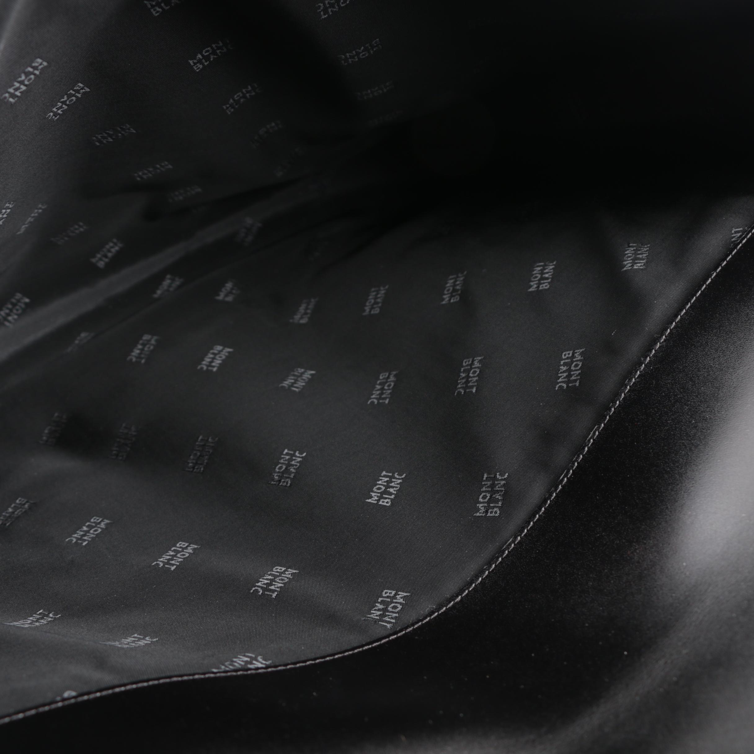 Mont Blanc Black Leather Briefcase with Gold Bar, Made in Germany