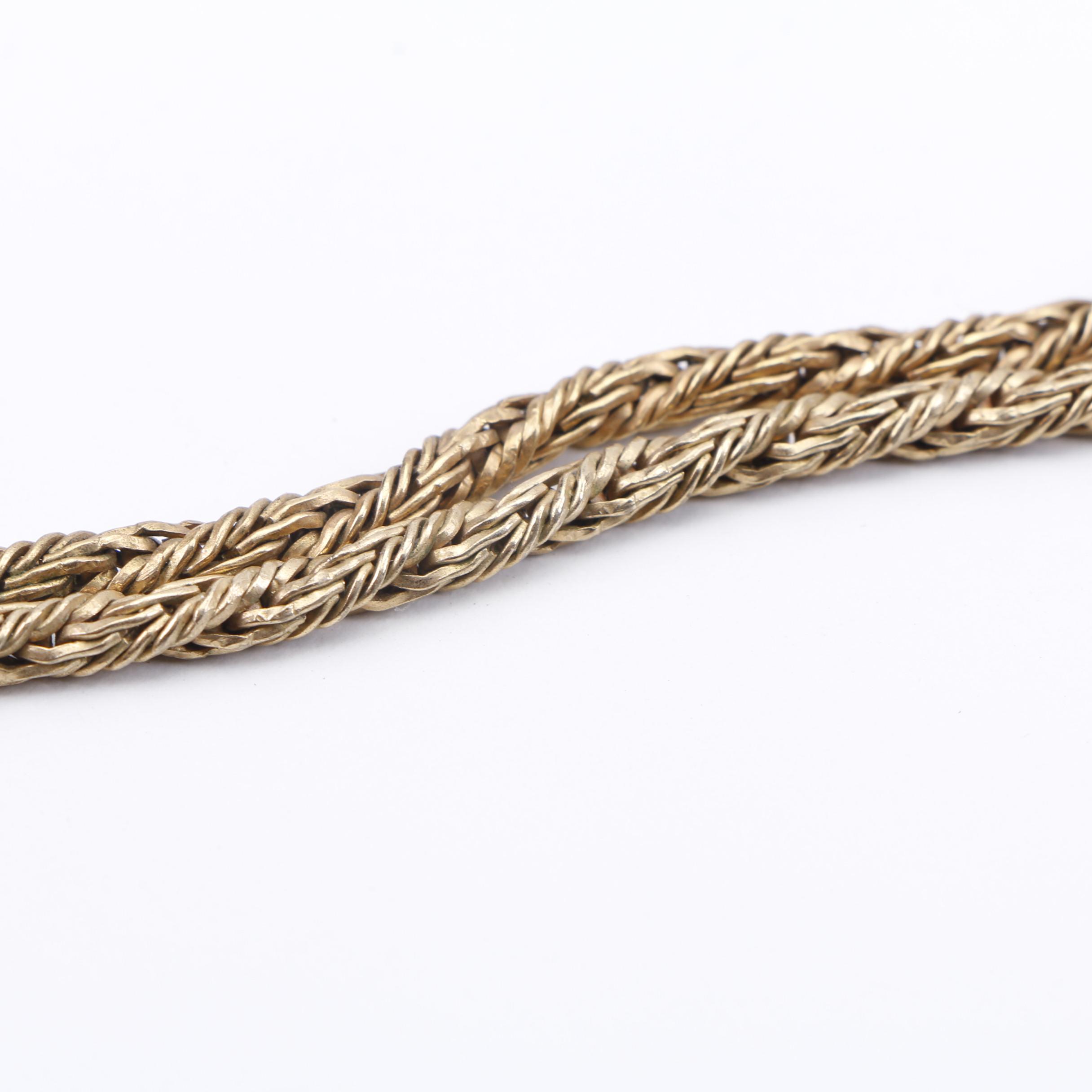 Mid Century Nettie Rosenstein Gold Leaf Necklace and Dangle Earrings