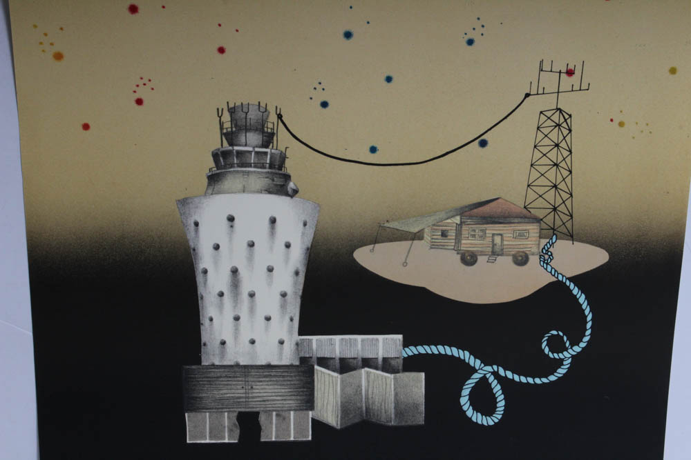 Original Mixed Media Print "Flight"