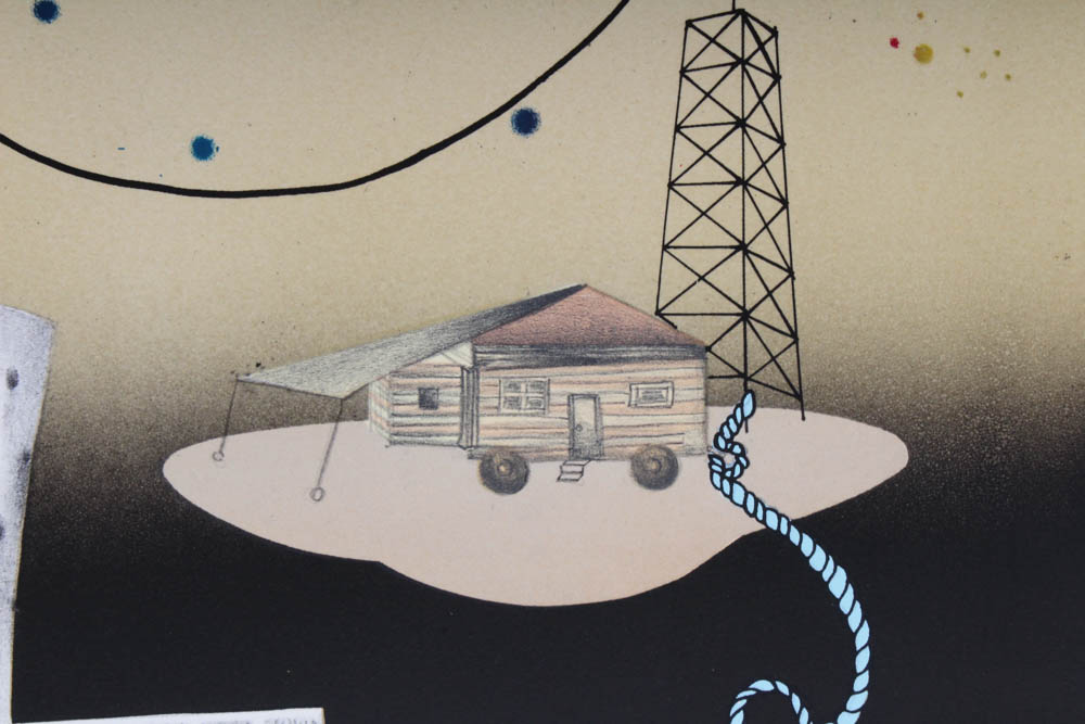 Original Mixed Media Print "Flight"