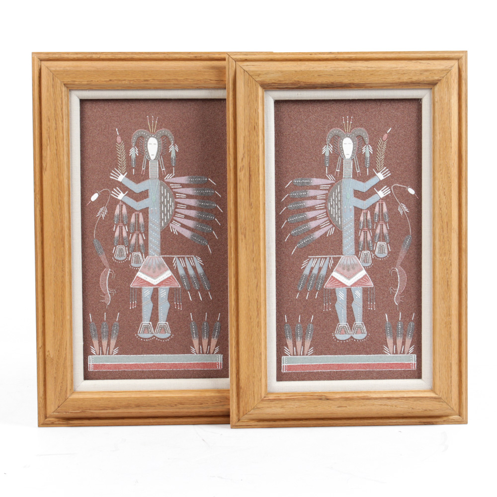 Rosabelle Ben Sandpaintings of Navajo Hunch Back Yei