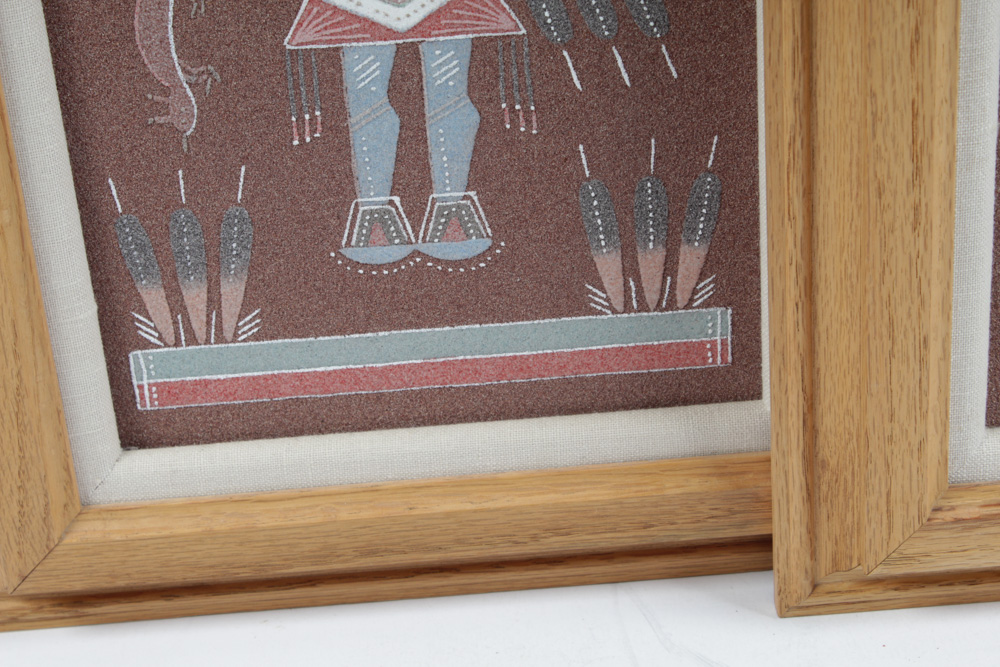 Rosabelle Ben Sandpaintings of Navajo Hunch Back Yei