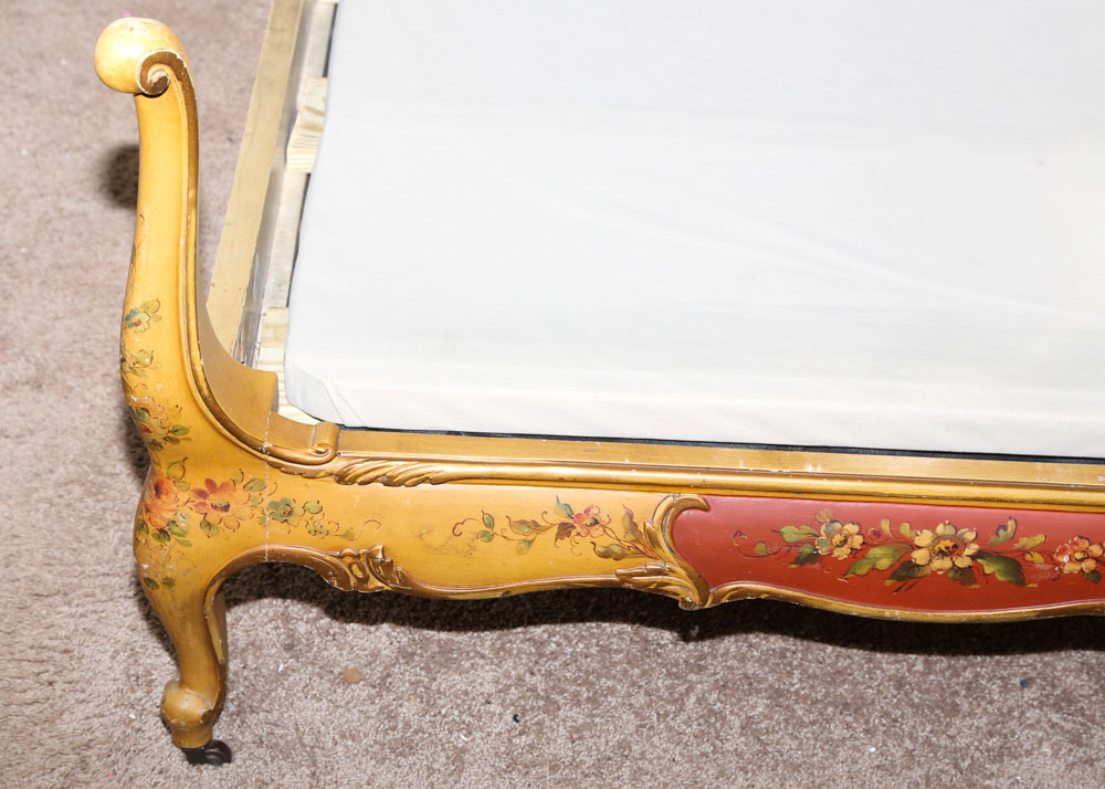 French Provincial Hand Painted King Size Bed