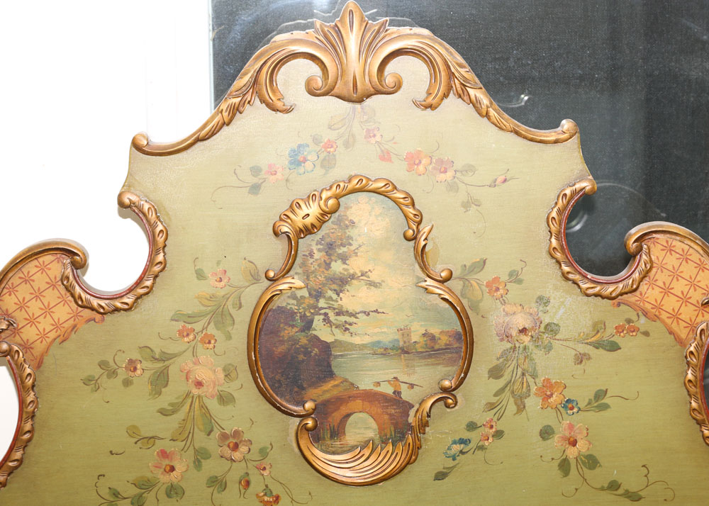 French Provincial Hand Painted King Size Bed