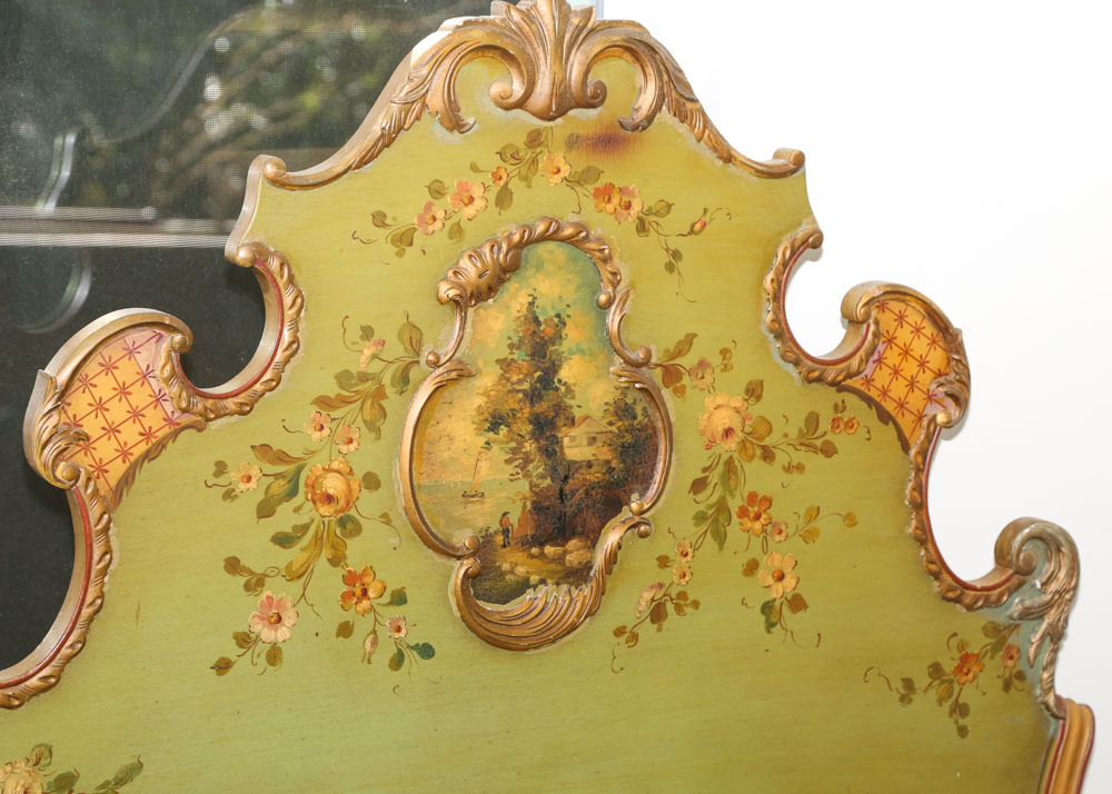 French Provincial Hand Painted King Size Bed