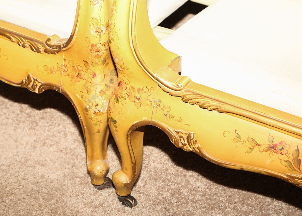 French Provincial Hand Painted King Size Bed