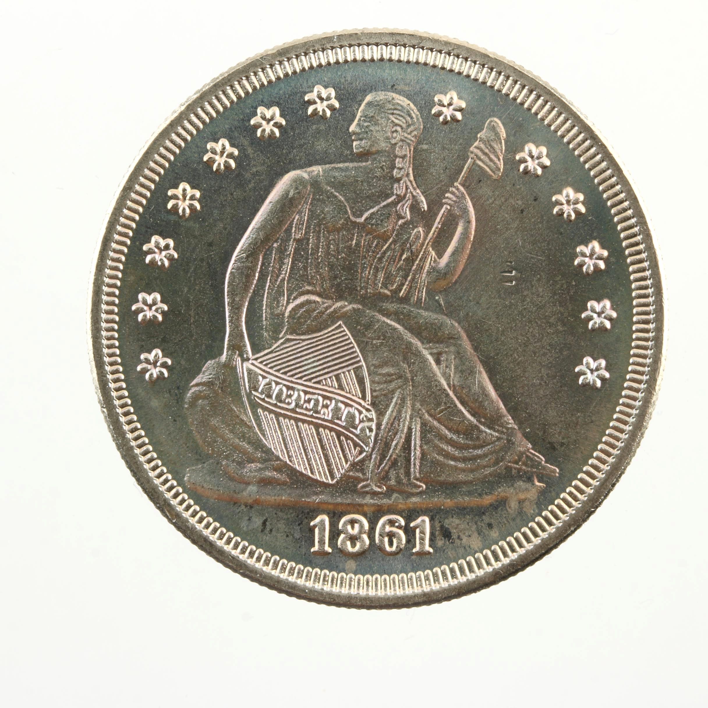 Replica of Confederate 1861 Liberty Seated Half Dollar