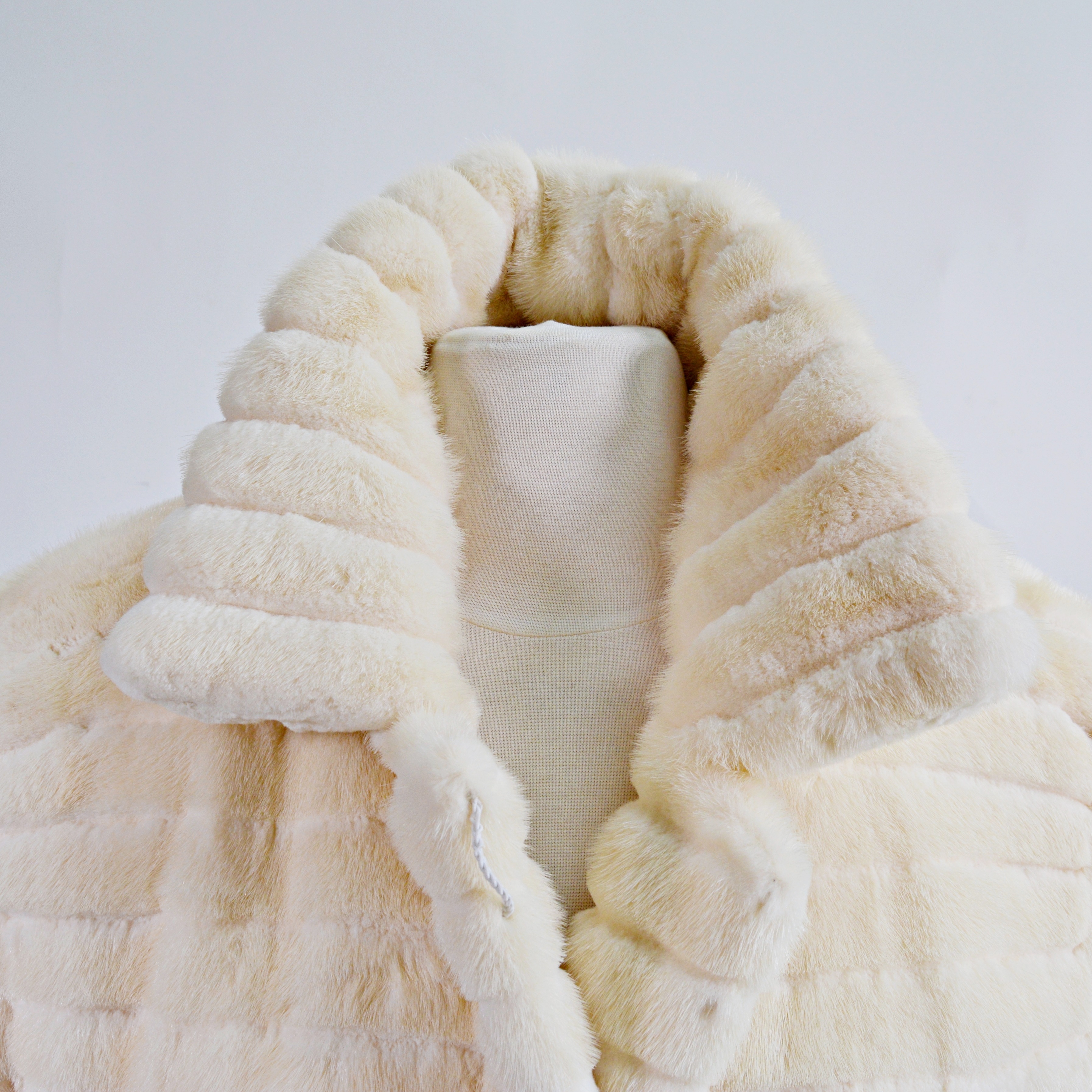 Bisang Couture Off-White Mink Fur Coat