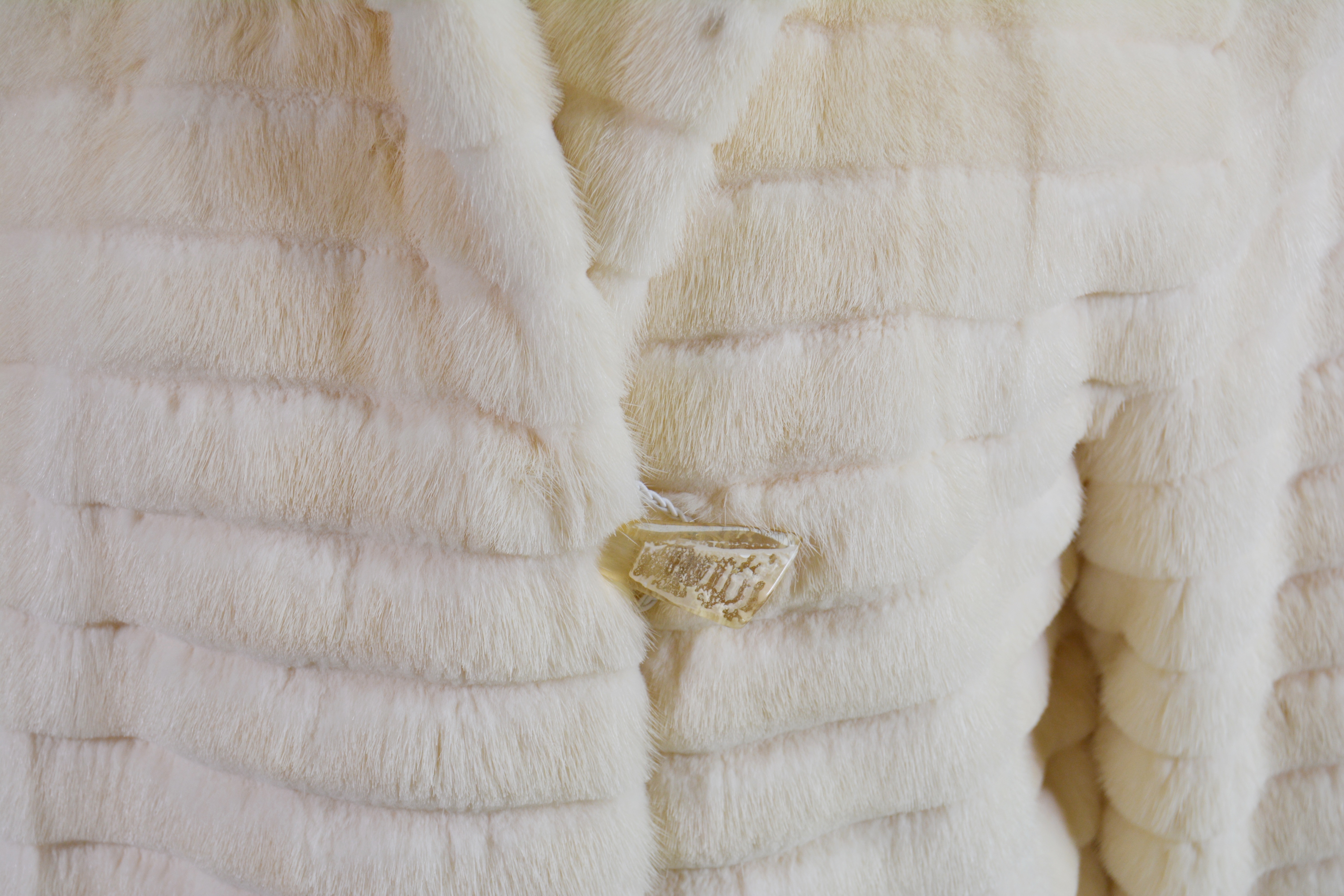 Bisang Couture Off-White Mink Fur Coat