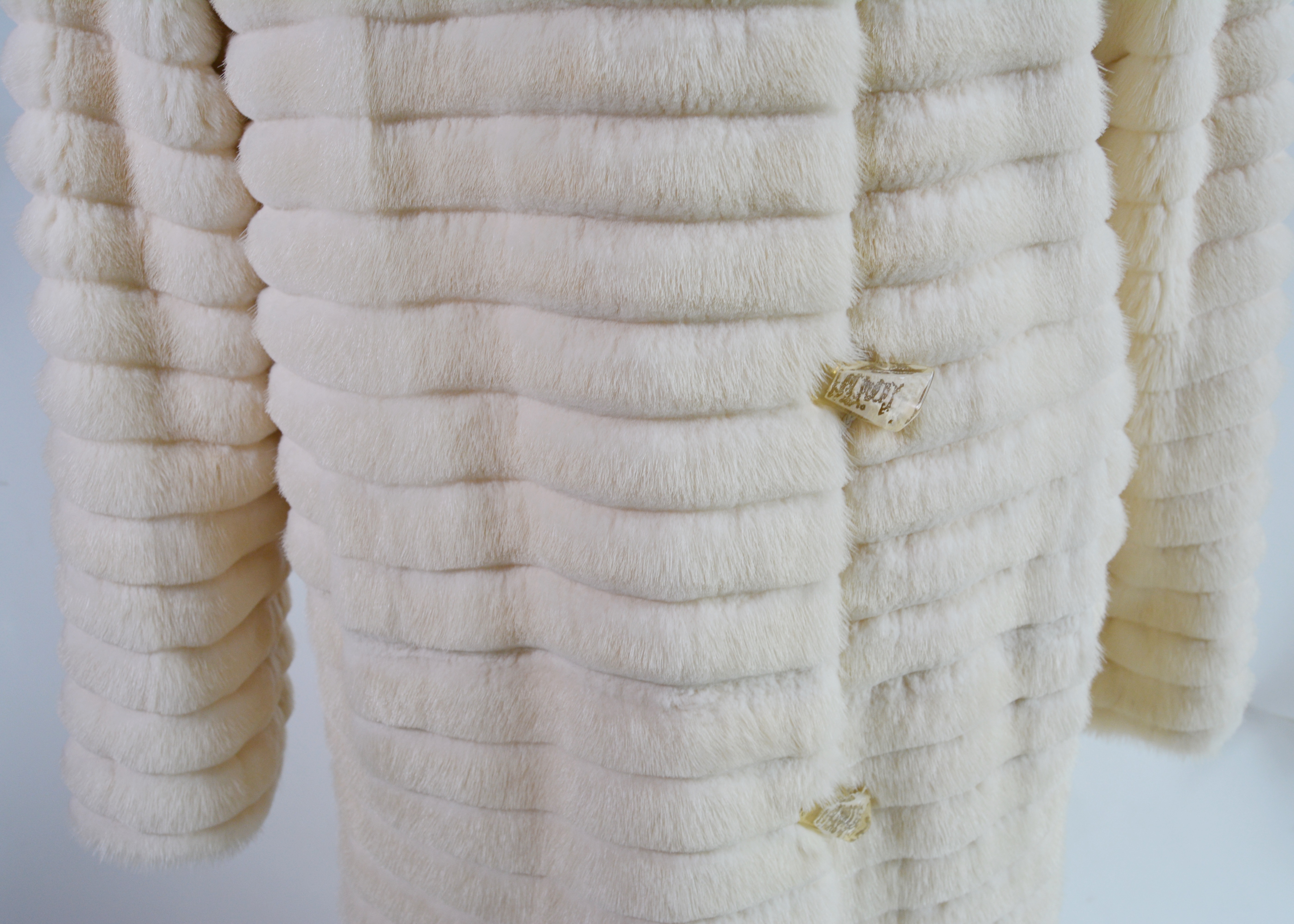Bisang Couture Off-White Mink Fur Coat