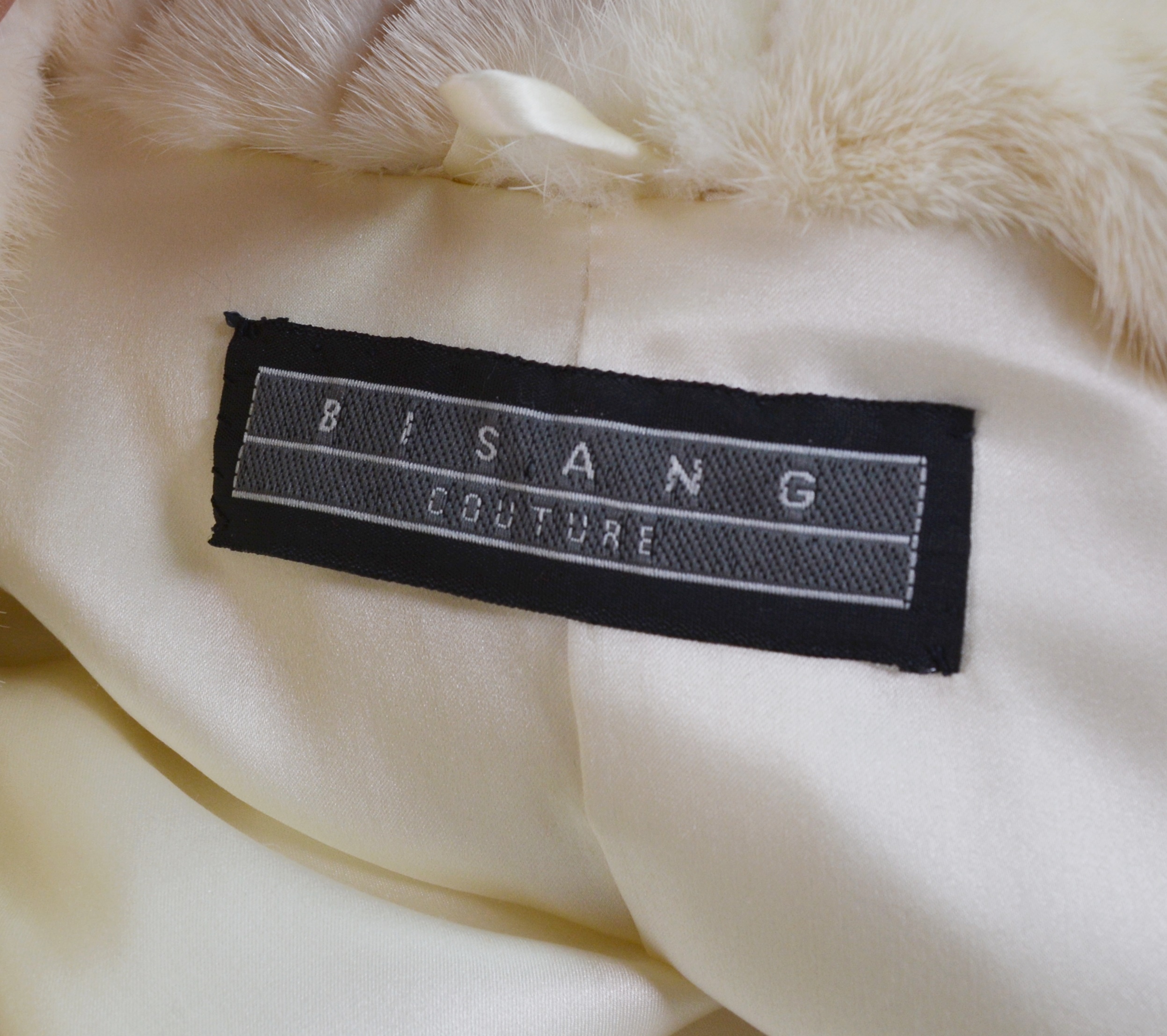Bisang Couture Off-White Mink Fur Coat