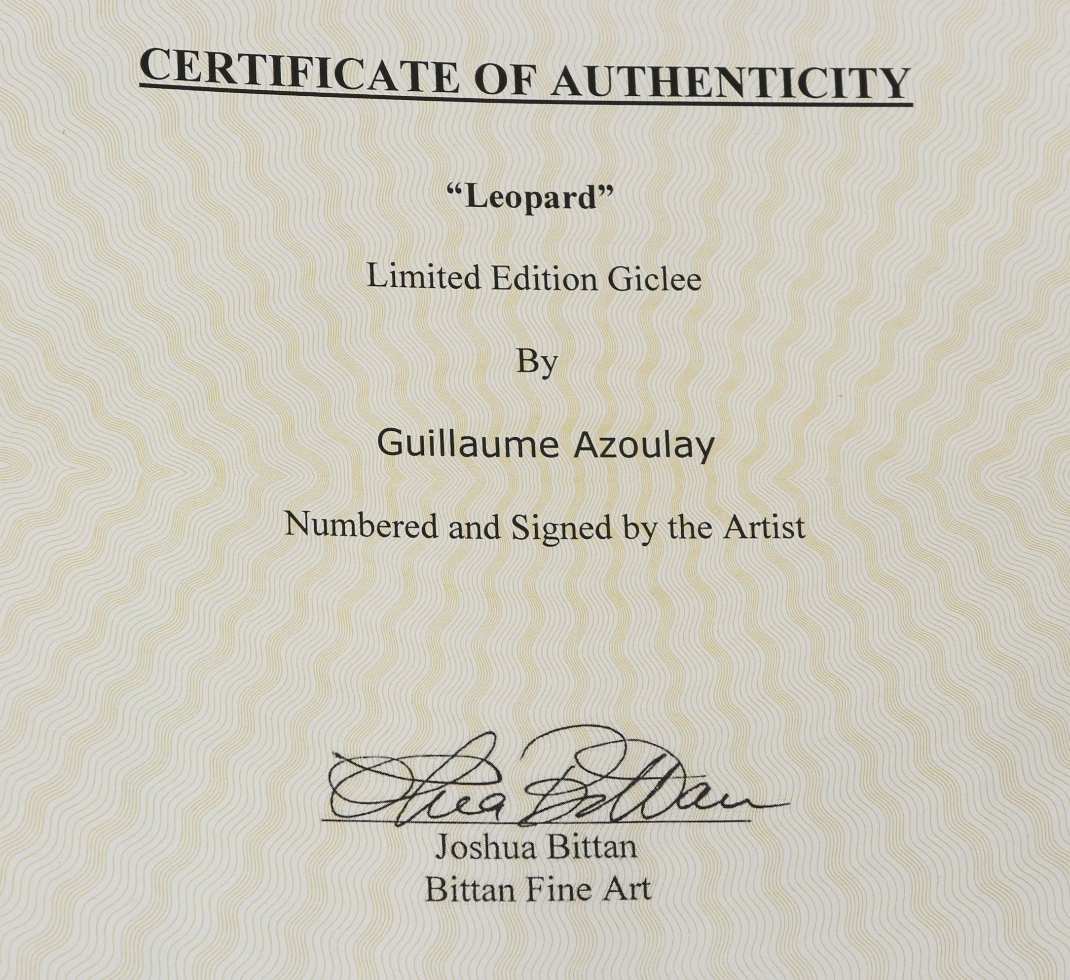Guillaume Azoulay Giclée "Leopard"