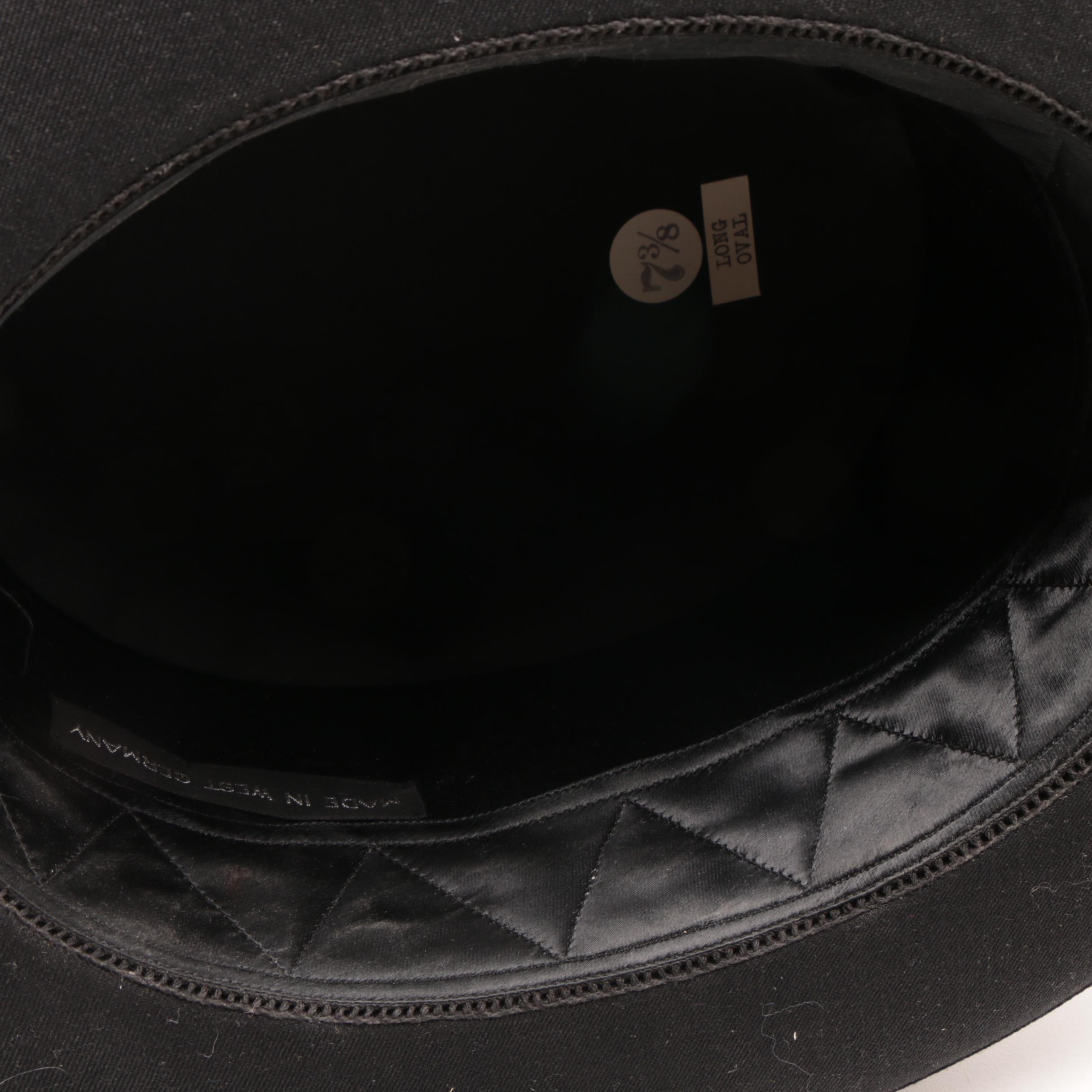 Vintage Beaver Fur and Grosgrain Top Hat, Made in West Germany