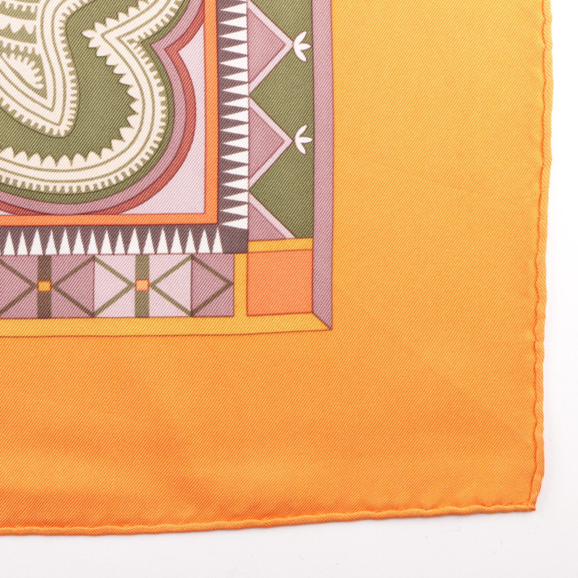 Hermès of Paris "Cent Plis Des Miao" Silk Scarf Designed by Aline Honoré