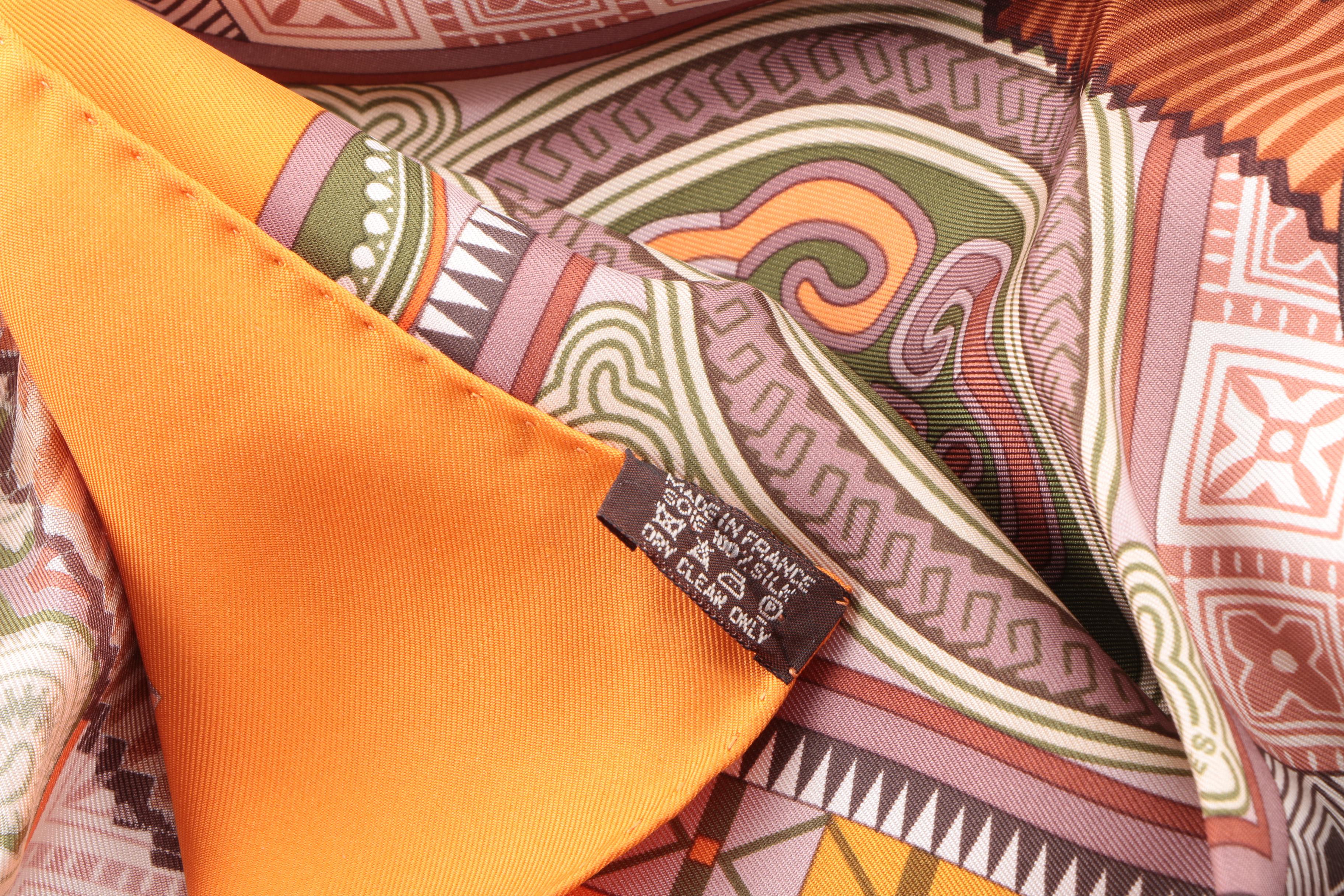 Hermès of Paris "Cent Plis Des Miao" Silk Scarf Designed by Aline Honoré