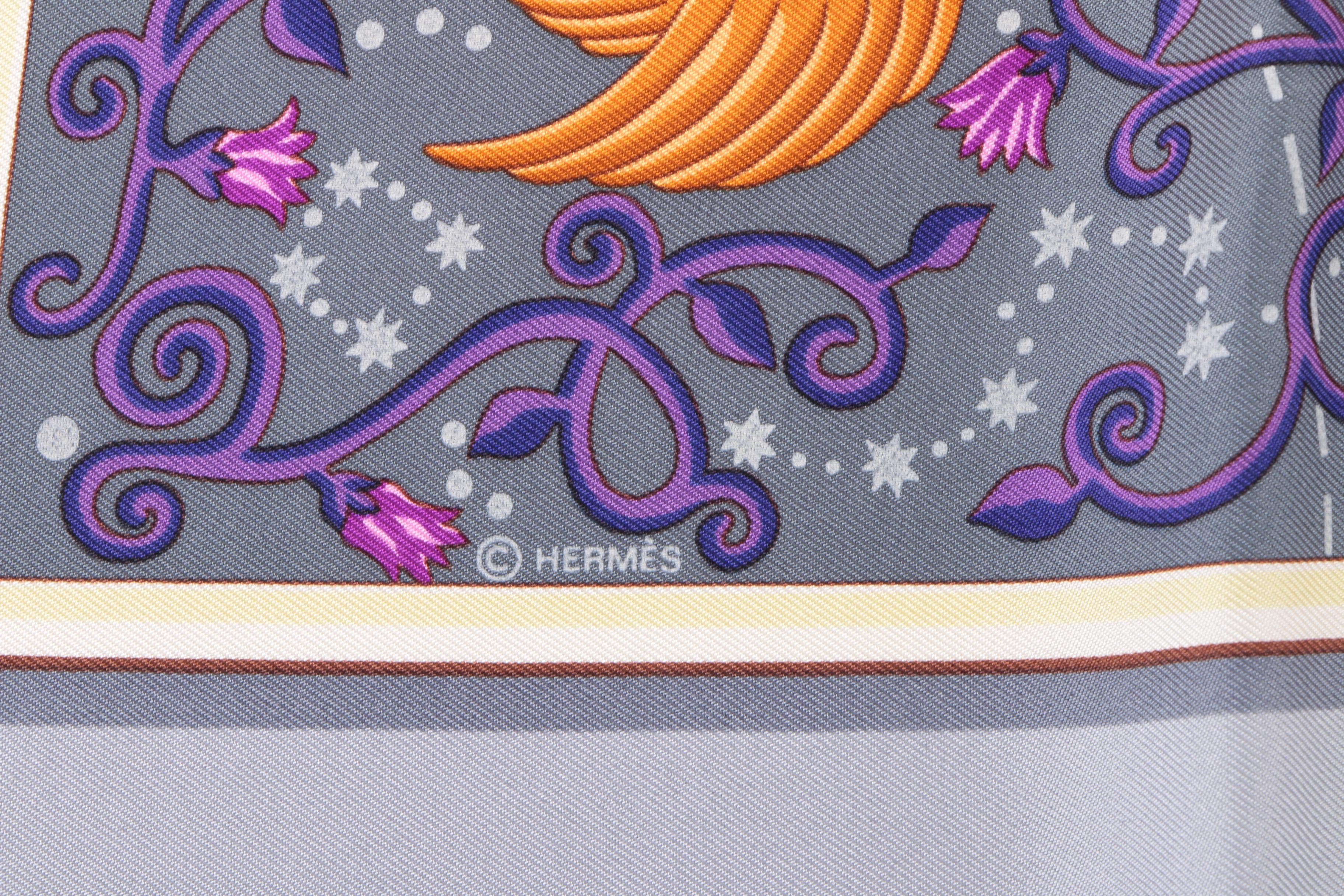2001 Hermès "The World of Hermès" Silk Scarf Designed by Christine Henry