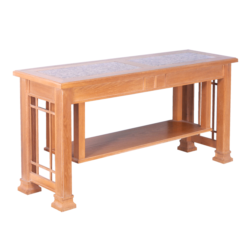 Stone Top Mission Style Console Table