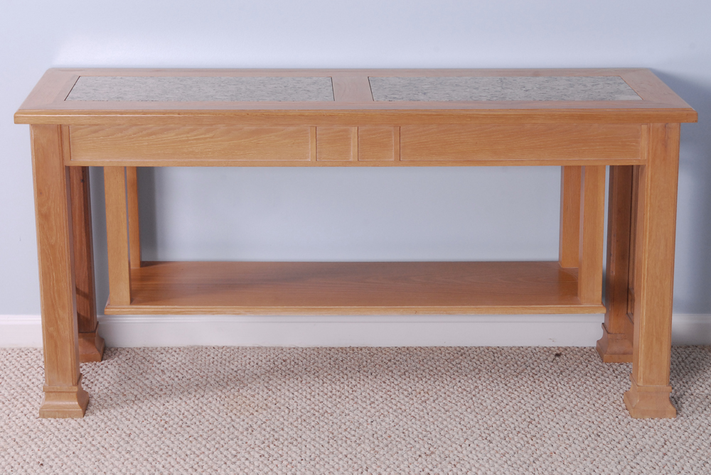 Stone Top Mission Style Console Table