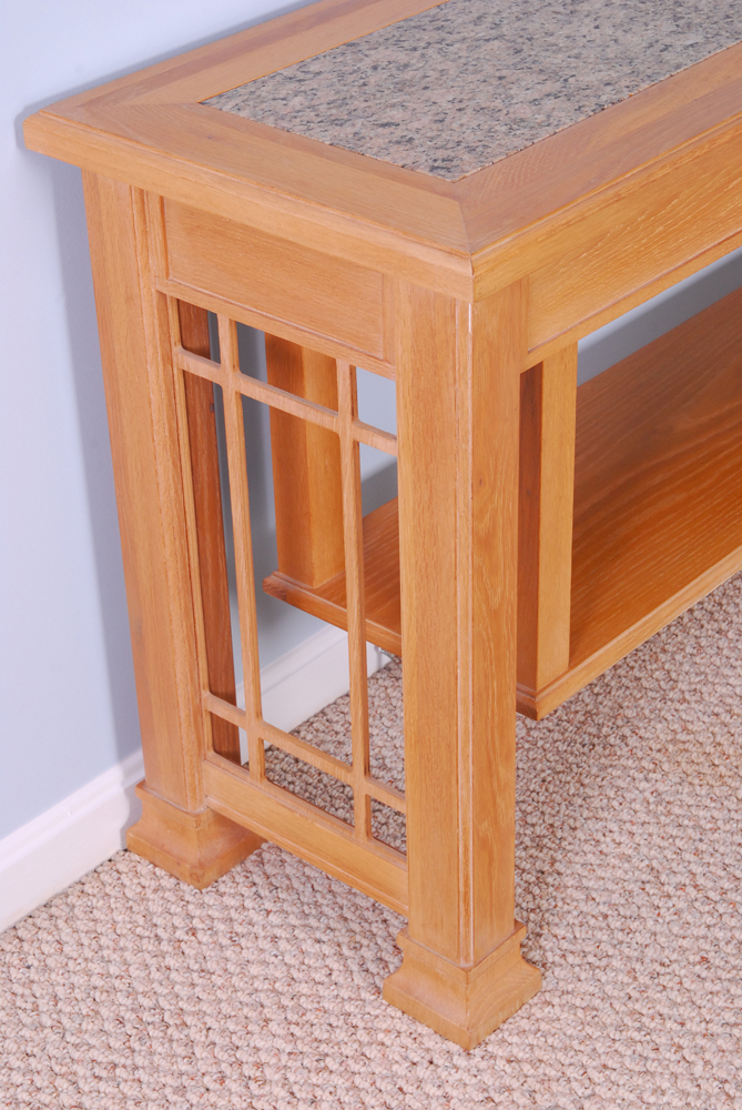 Stone Top Mission Style Console Table