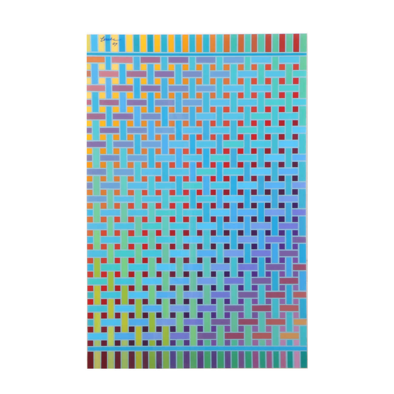 Evelyn Liner Reverse Acrylic Painting on Plexiglass "Color Chart #14"