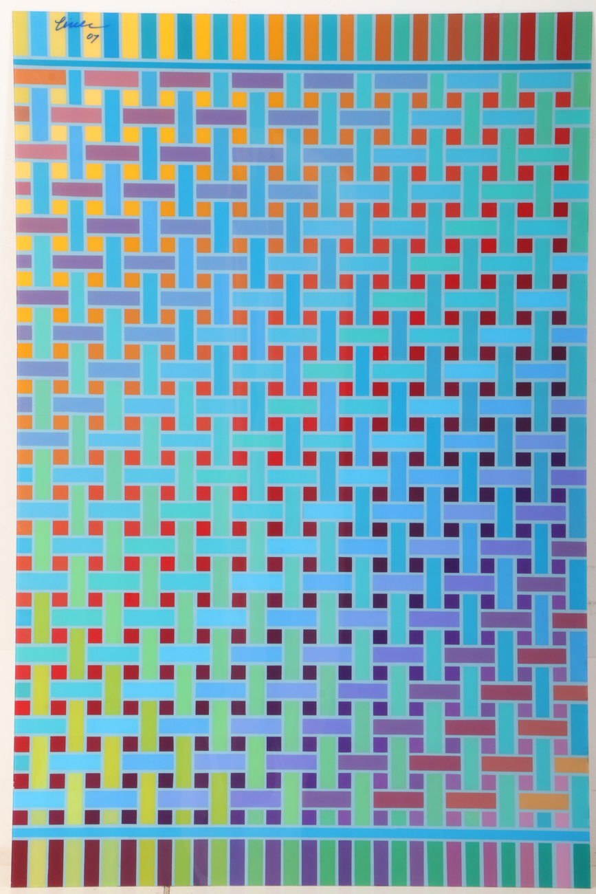 Evelyn Liner Reverse Acrylic Painting on Plexiglass "Color Chart #14"