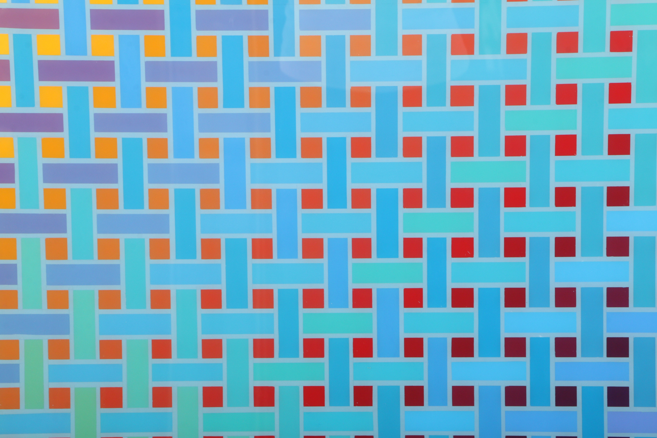 Evelyn Liner Reverse Acrylic Painting on Plexiglass "Color Chart #14"