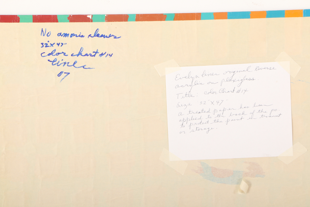 Evelyn Liner Reverse Acrylic Painting on Plexiglass "Color Chart #14"