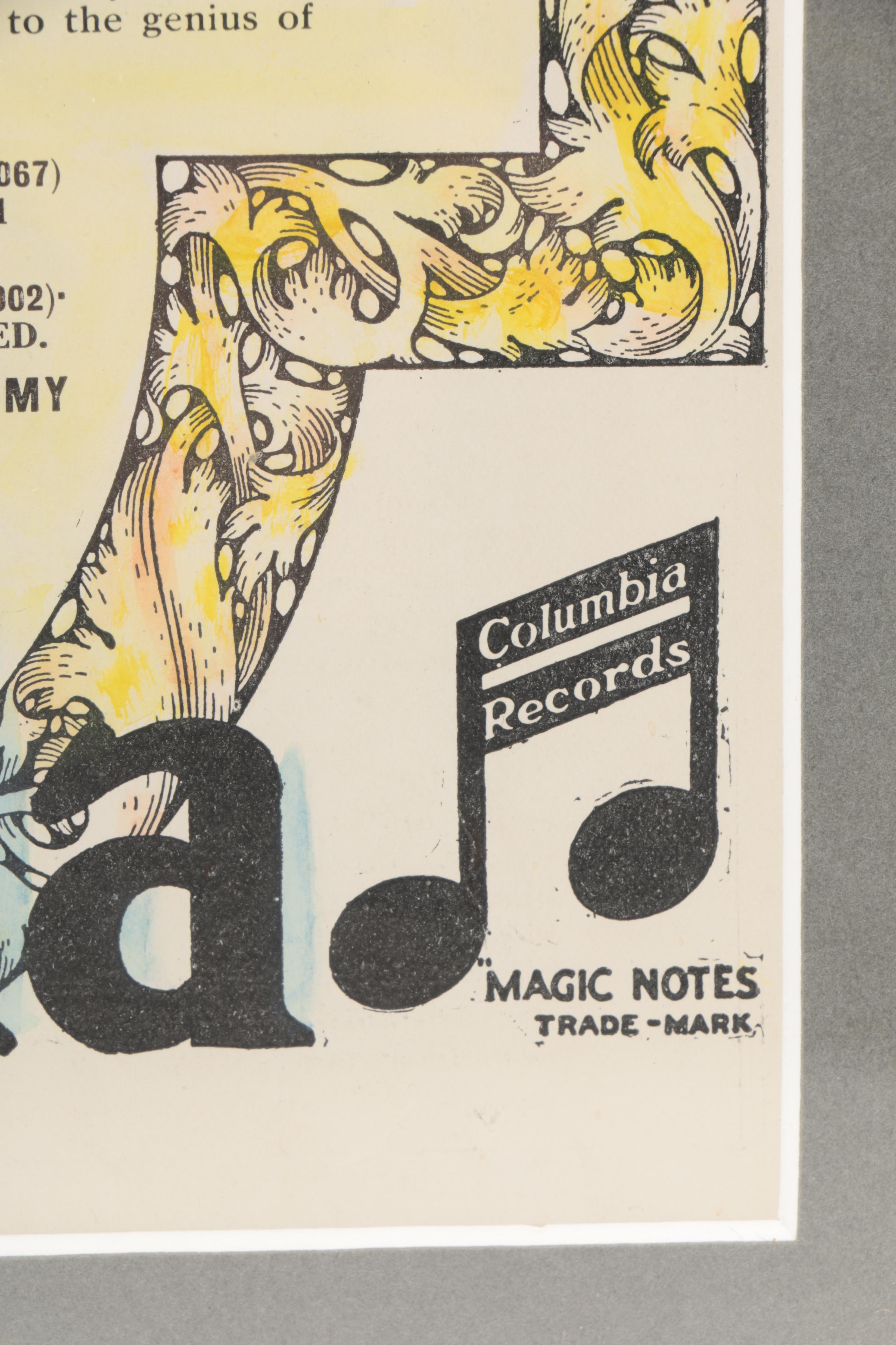 1917 Columbia Records Advent Poster