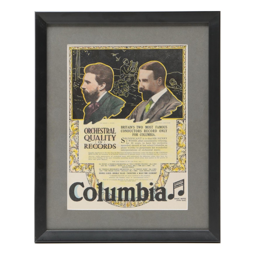 1917 Columbia Records Advent Poster