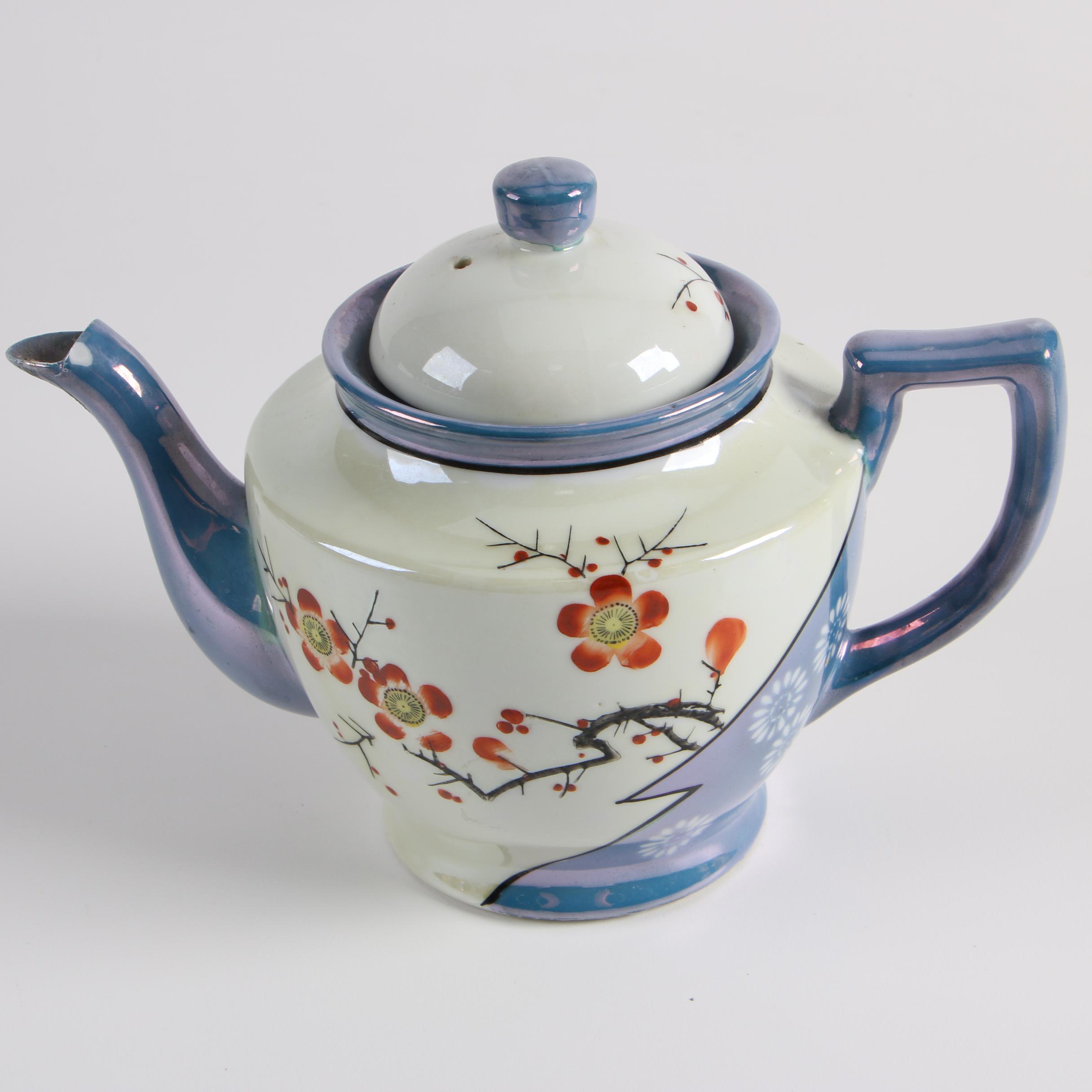 Mid-Century Japanese Lusterware Porcelain Tea Service featuring Takito Company