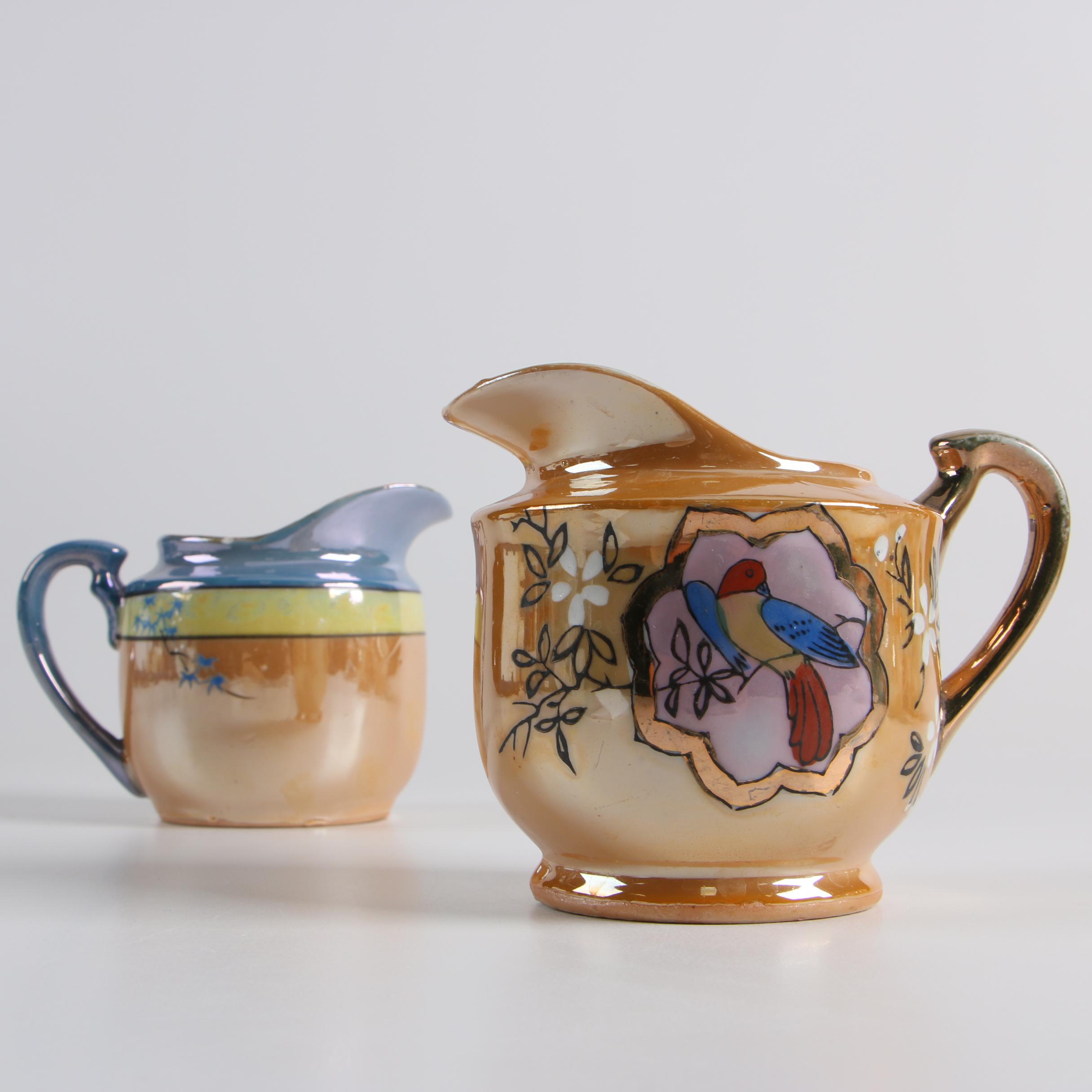 Mid-Century Japanese Lusterware Porcelain Tea Service featuring Takito Company