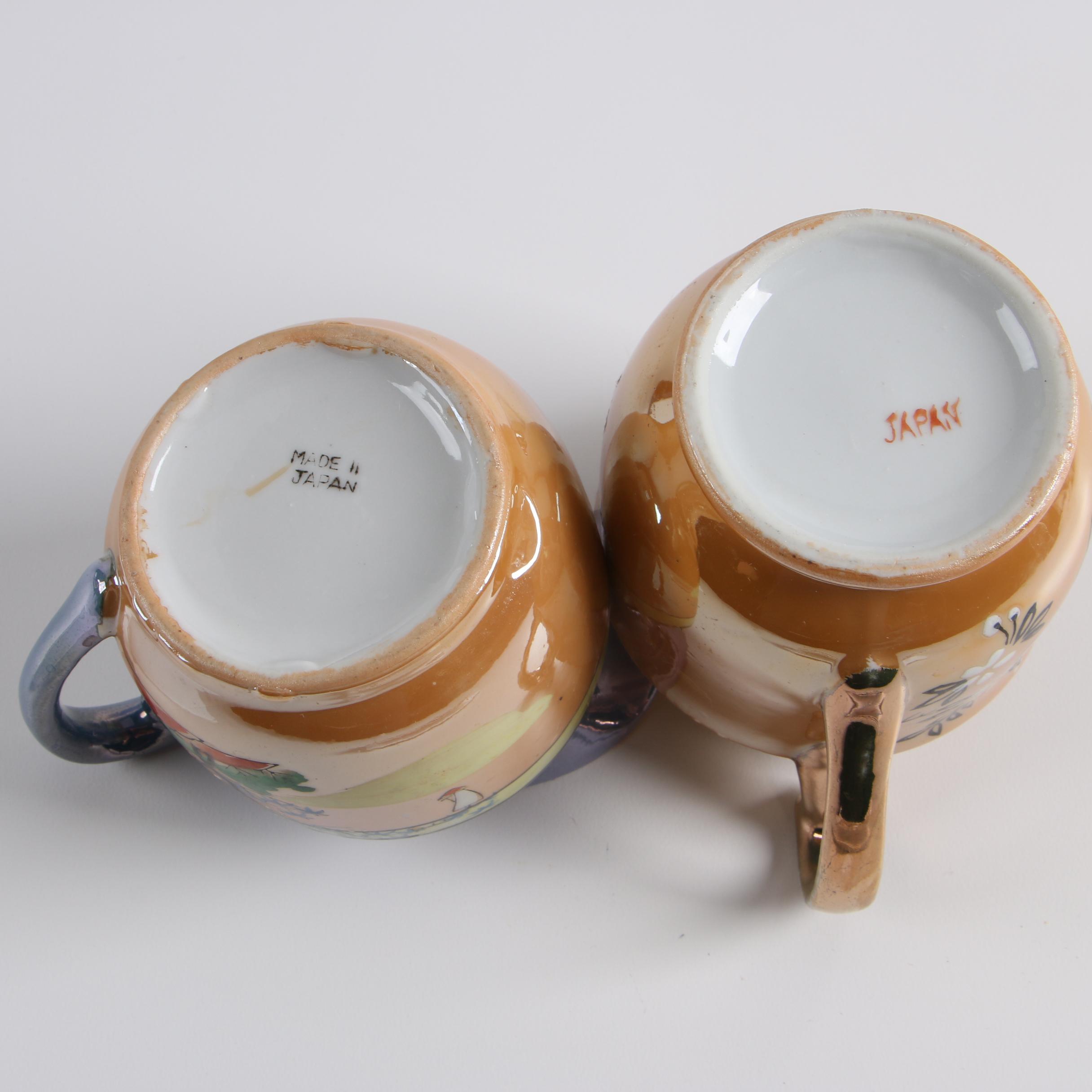 Mid-Century Japanese Lusterware Porcelain Tea Service featuring Takito Company