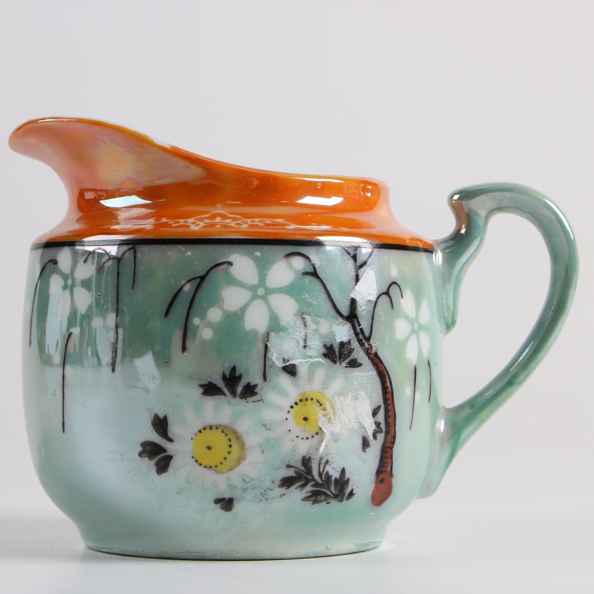 Mid-Century Japanese Lusterware Porcelain Tea Service featuring Takito Company