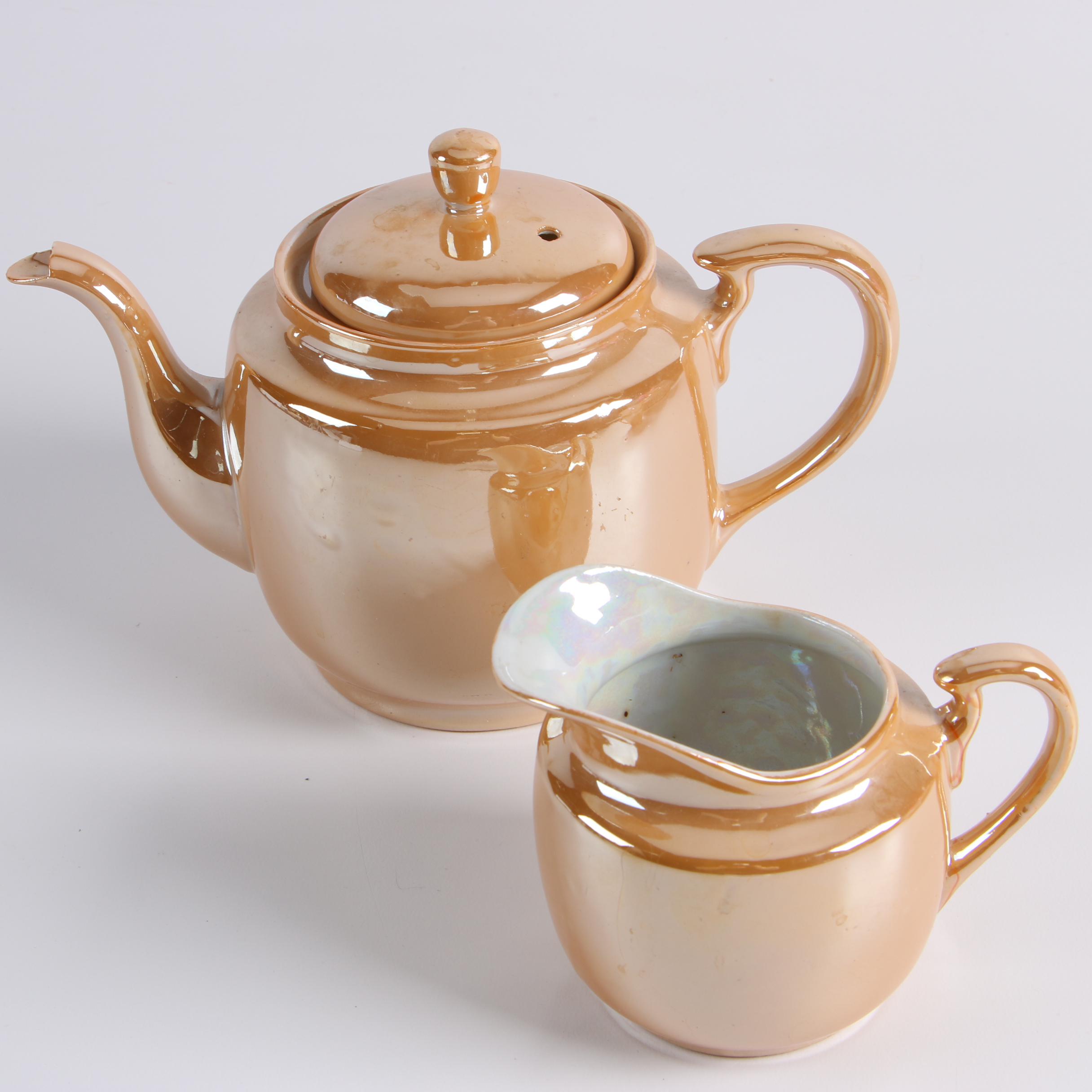 Mid-Century Japanese Lusterware Porcelain Tea Service featuring Takito Company