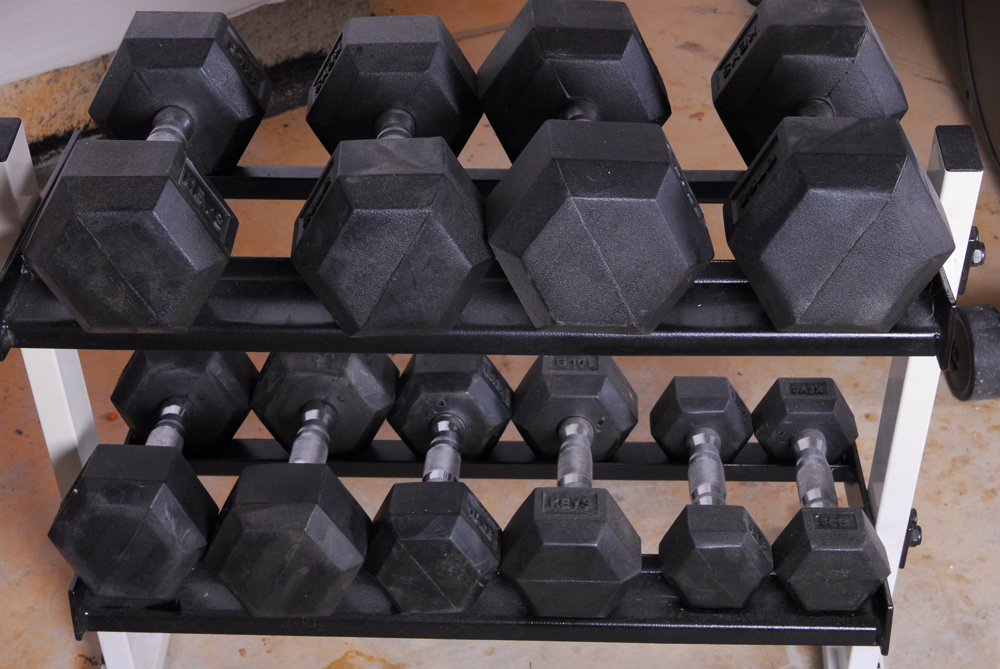 Keys Fitness Dumbbells with Rack