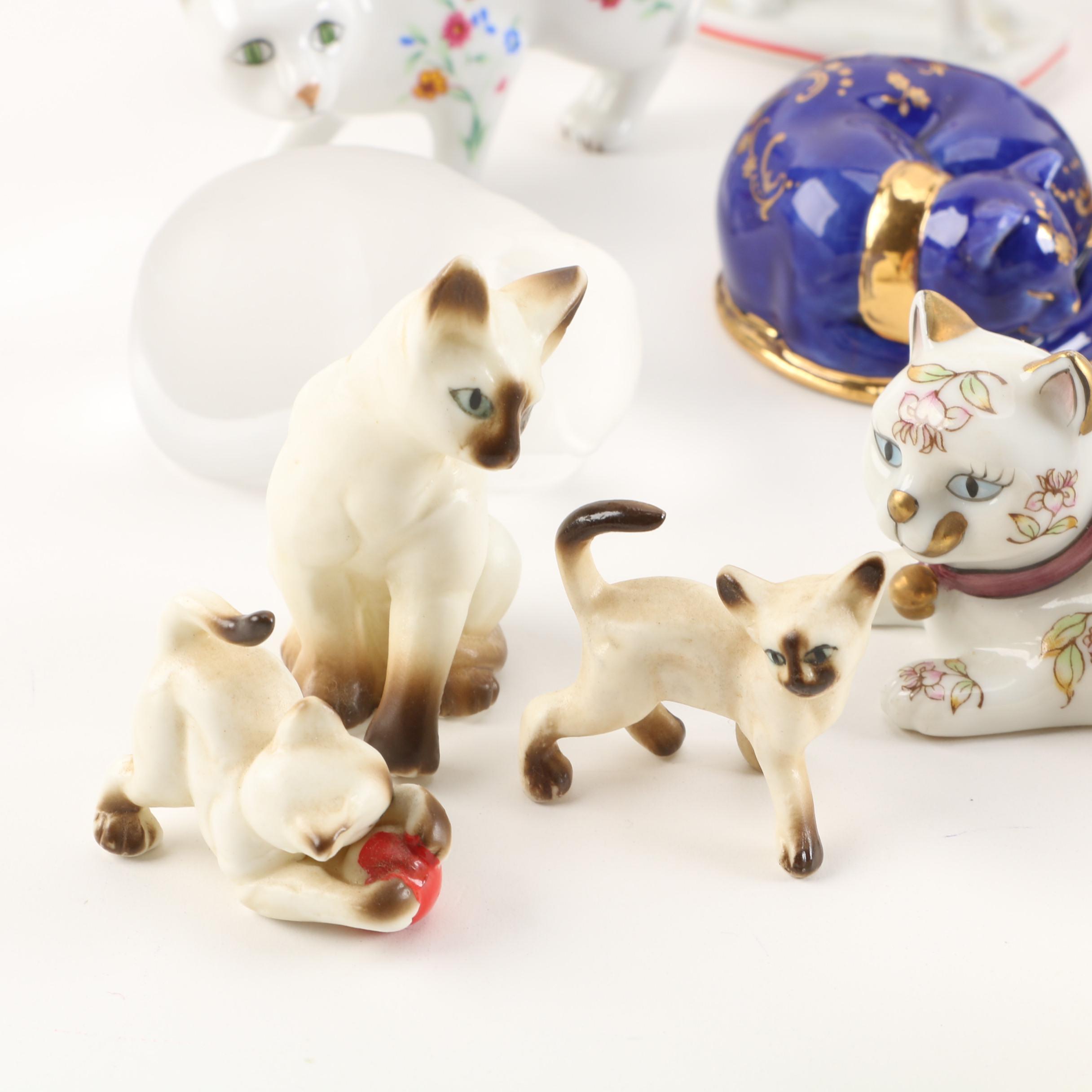 The Franklin Mint "Curio Cabinet Cats Collection" Figurines