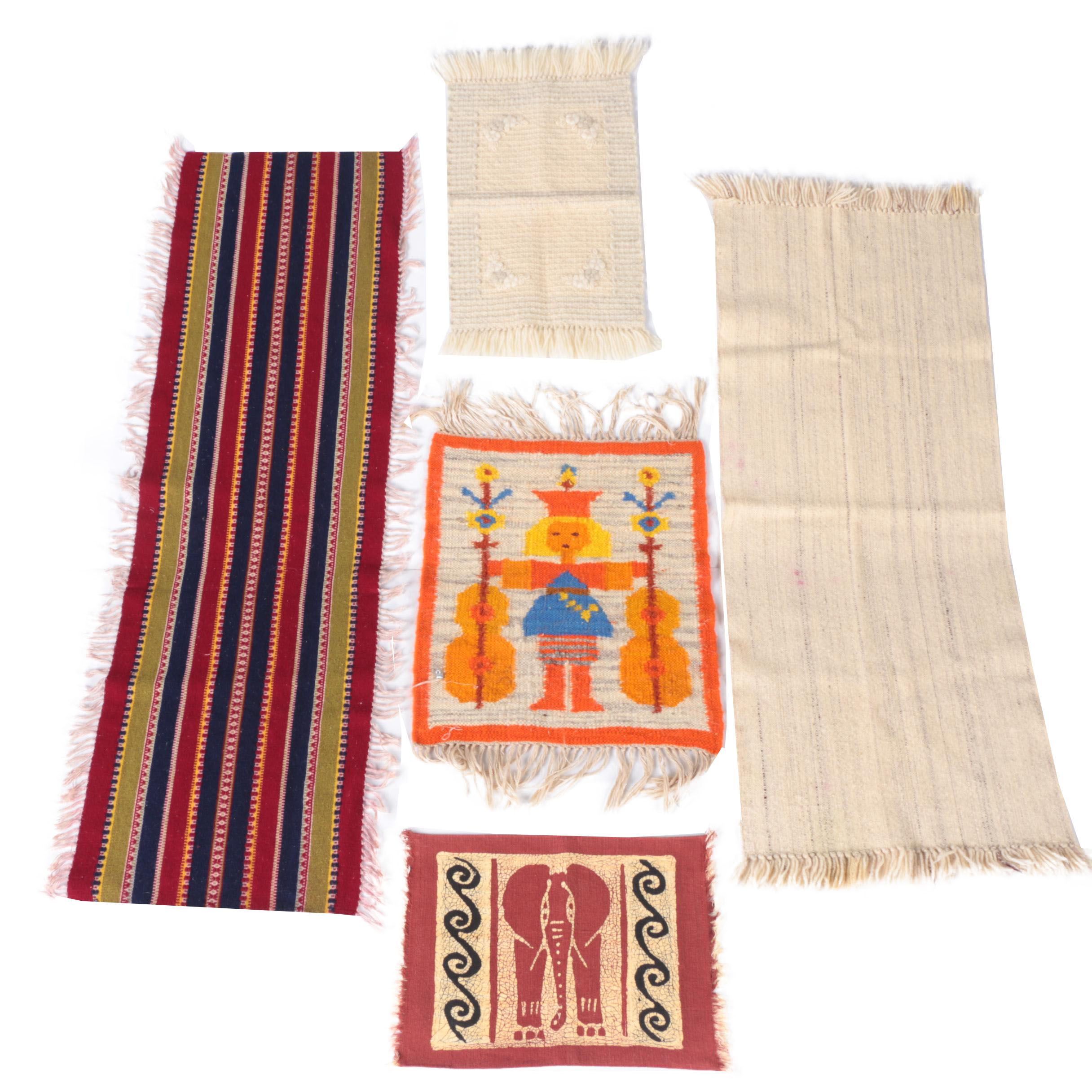 Handwoven Textiles Including Polish Folk Art-Style and Pictorial Batik