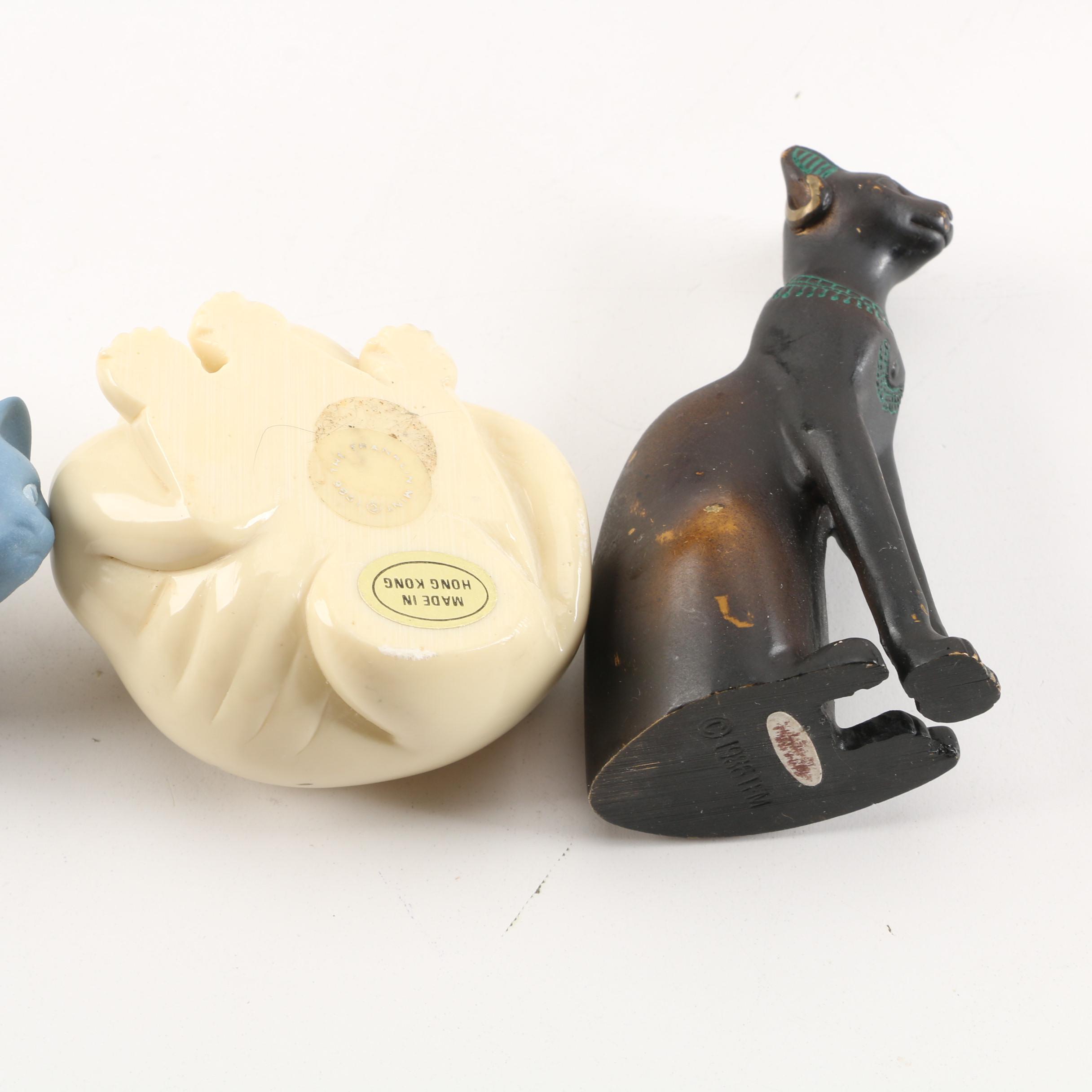 The Franklin Mint "Curio Cabinet Cats Collection" Figurines