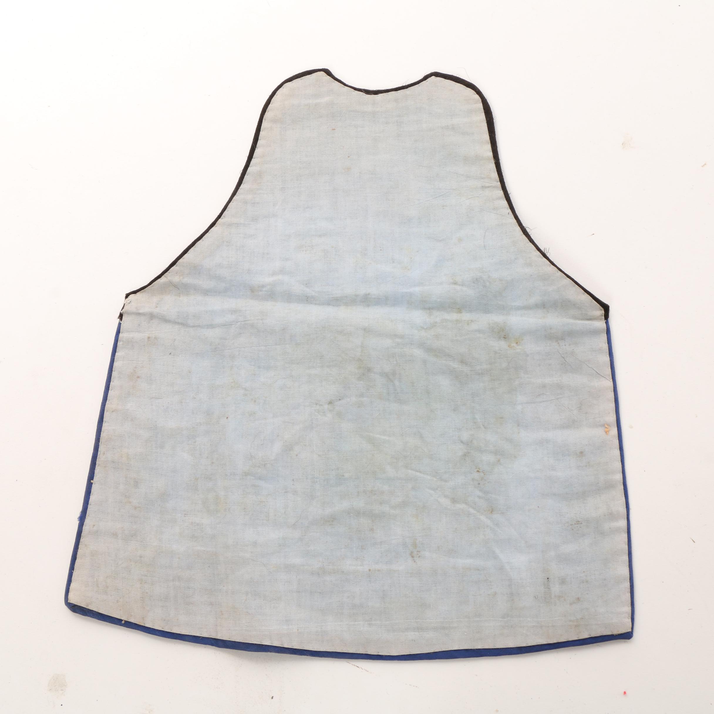 Vintage Chinese Hand Embroidered Silk Panel with Forbidden Stitch Embroidery